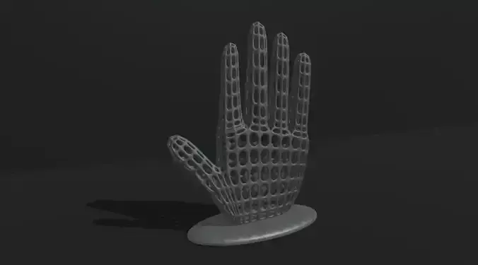 Hand wireframe 3D print model