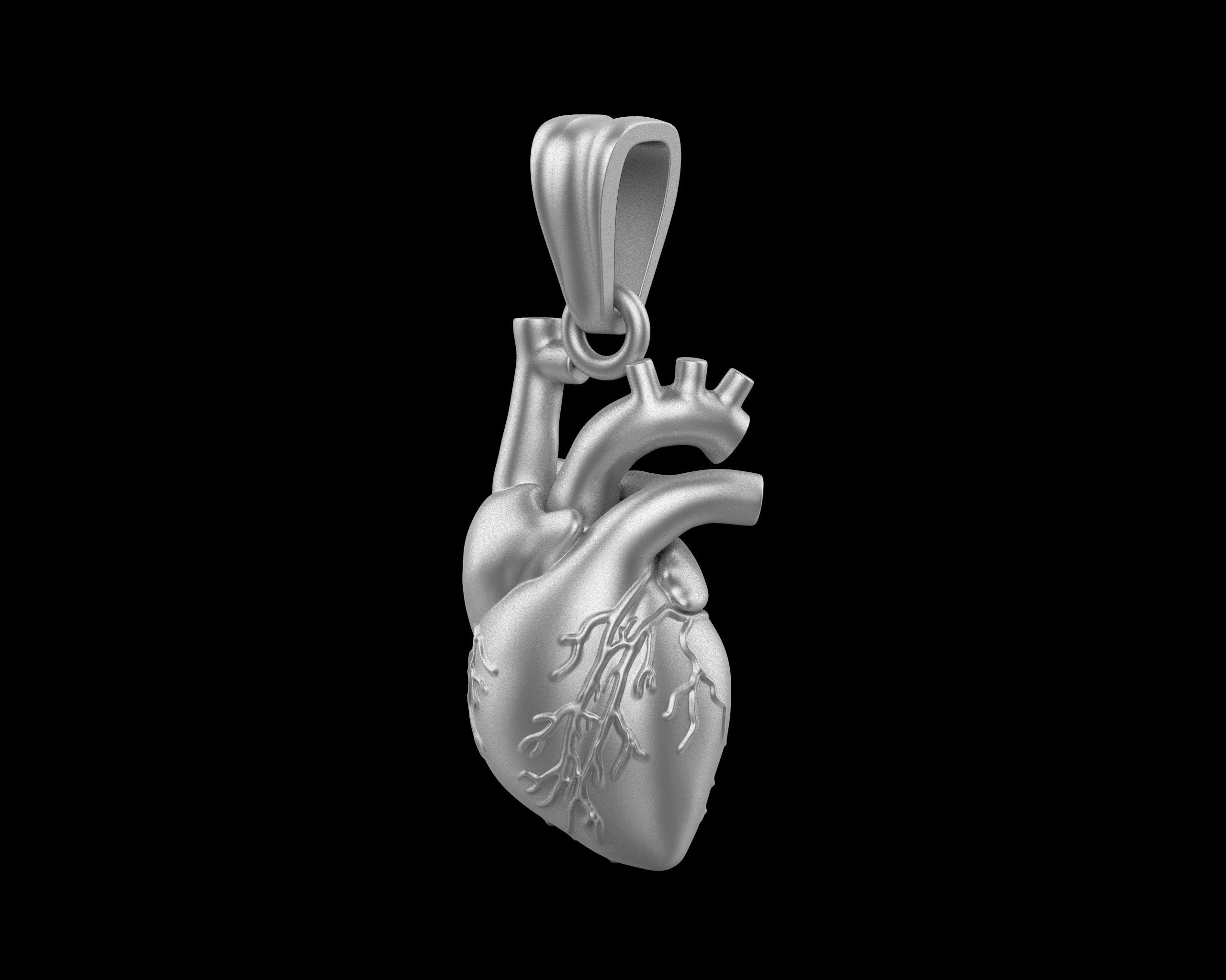 Heart Pendant different sizes N72 3D print model_16