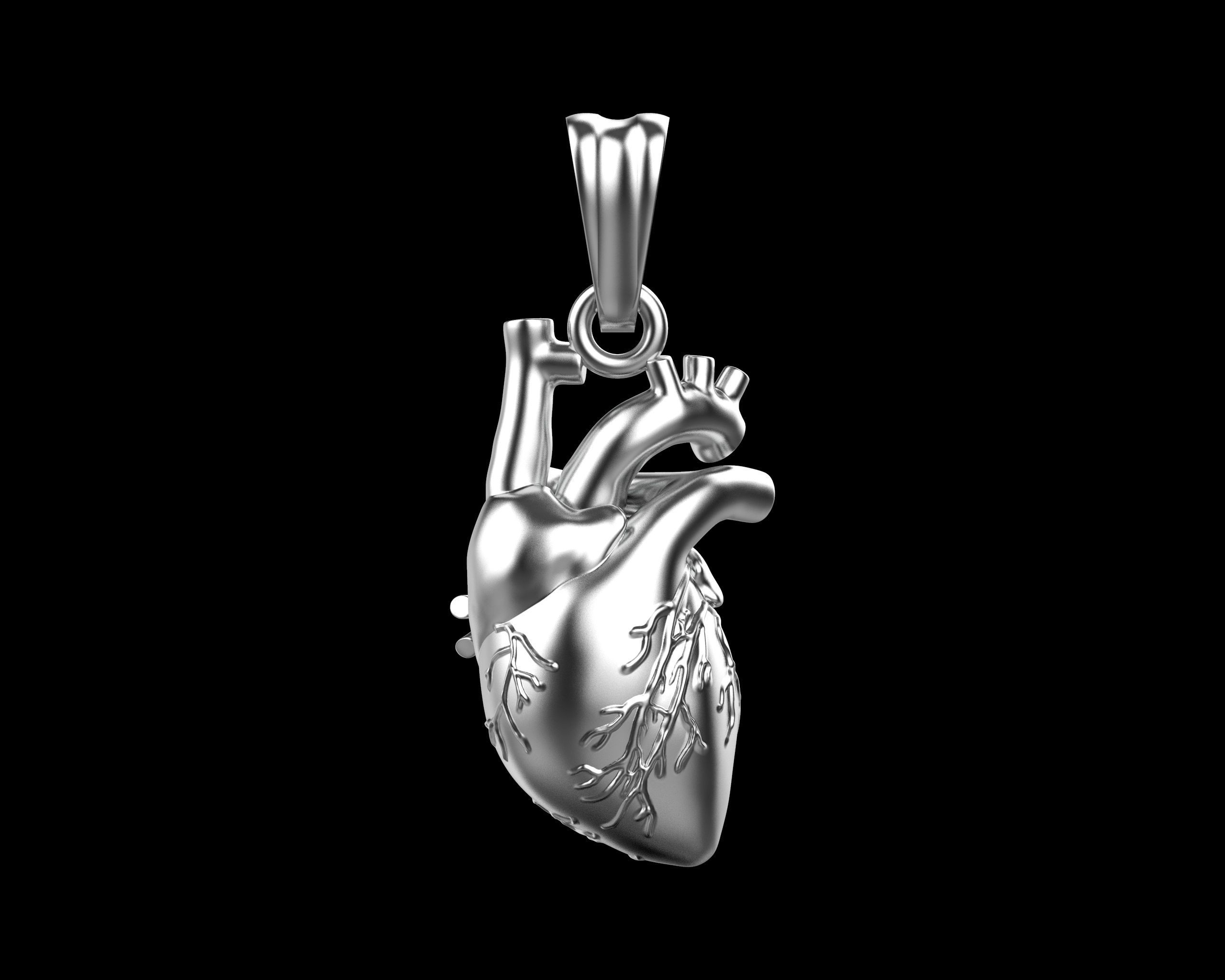 Heart Pendant different sizes N72 3D print model_10