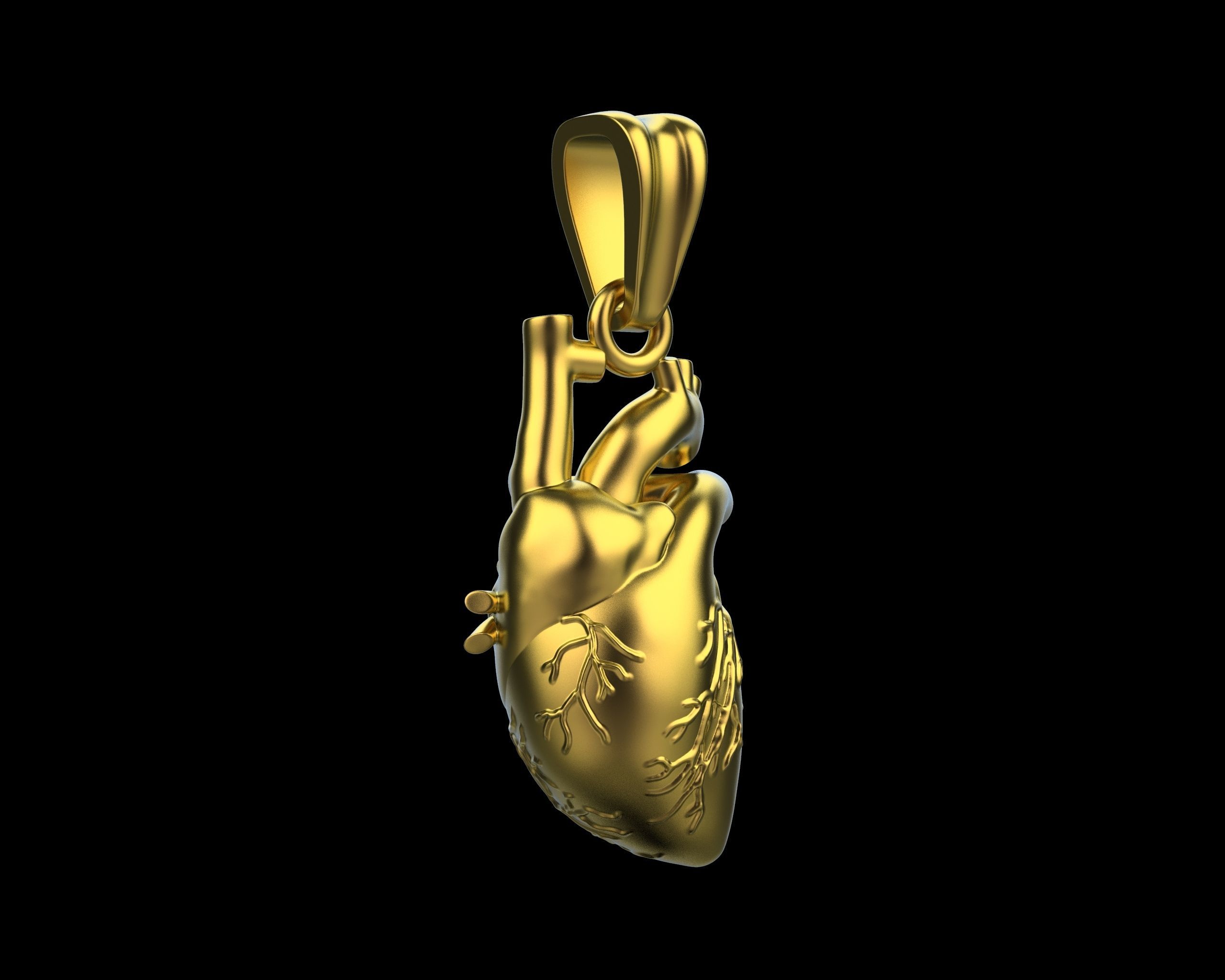 Heart Pendant different sizes N72 3D print model_2