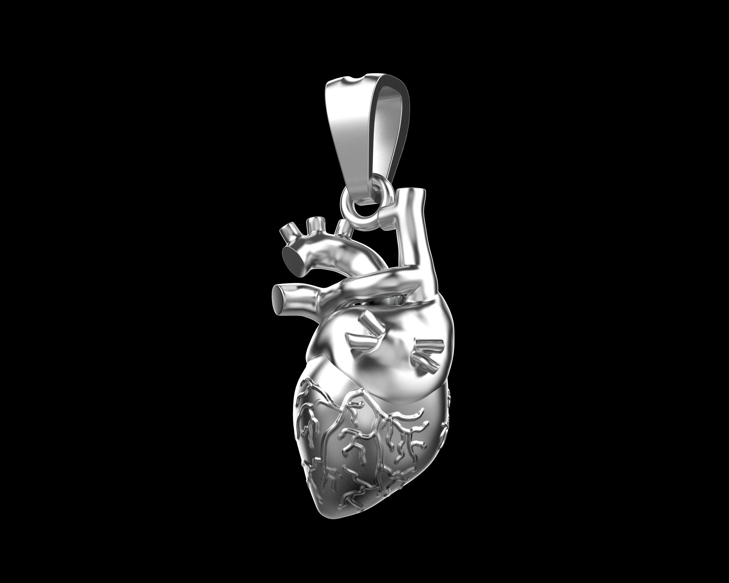 Heart Pendant different sizes N72 3D print model_14
