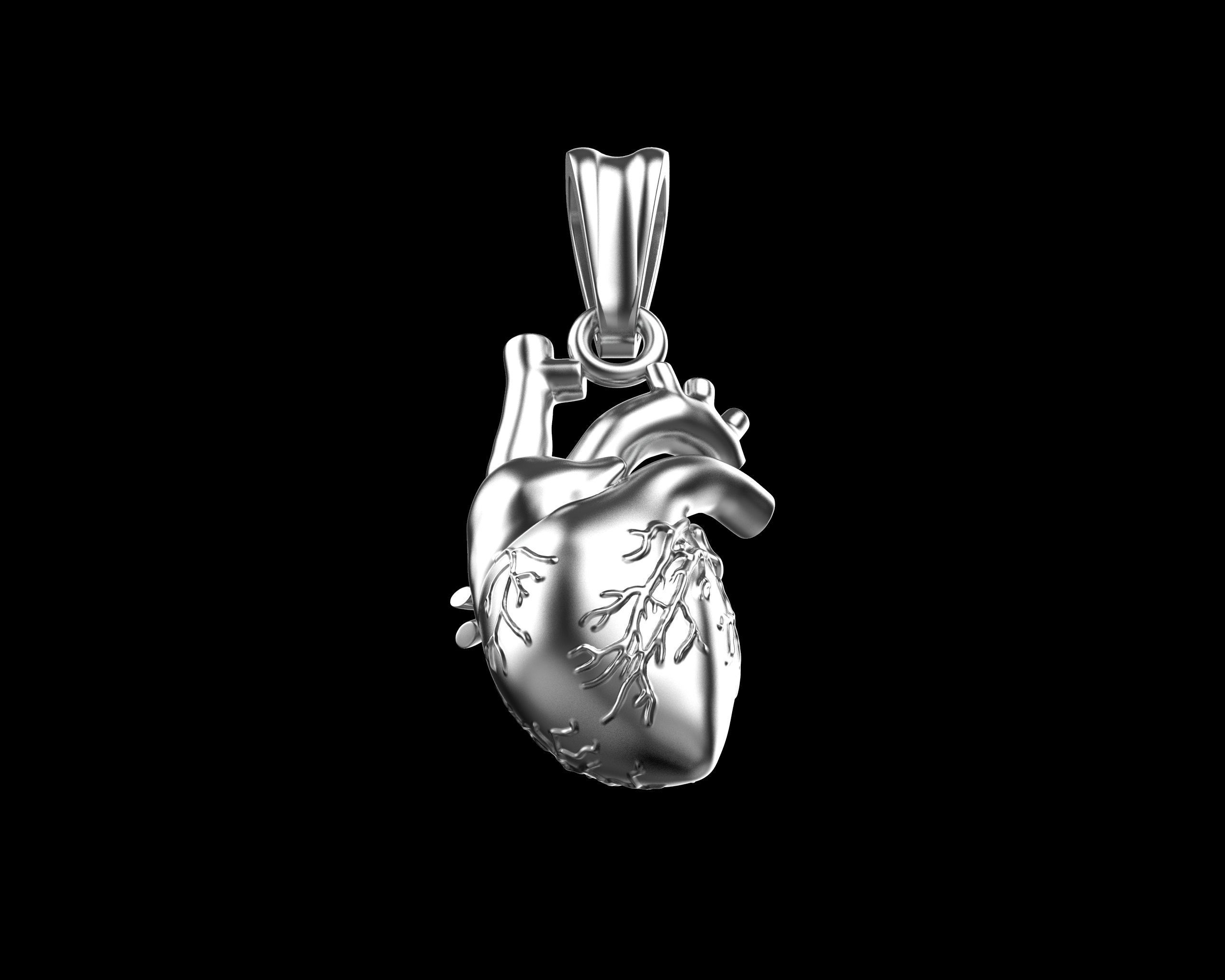 Heart Pendant different sizes N72 3D print model_13