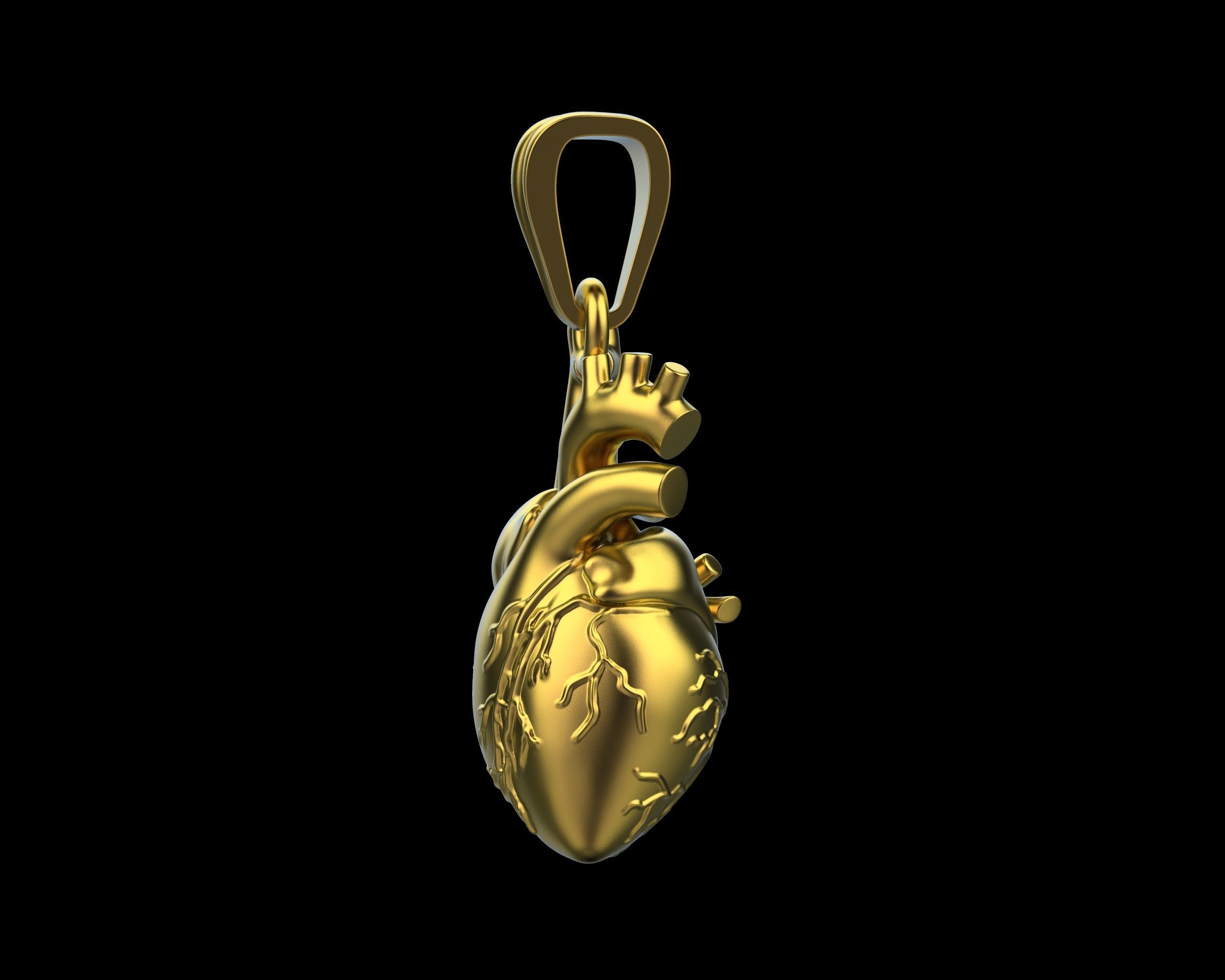 Heart Pendant different sizes N72 3D print model_3