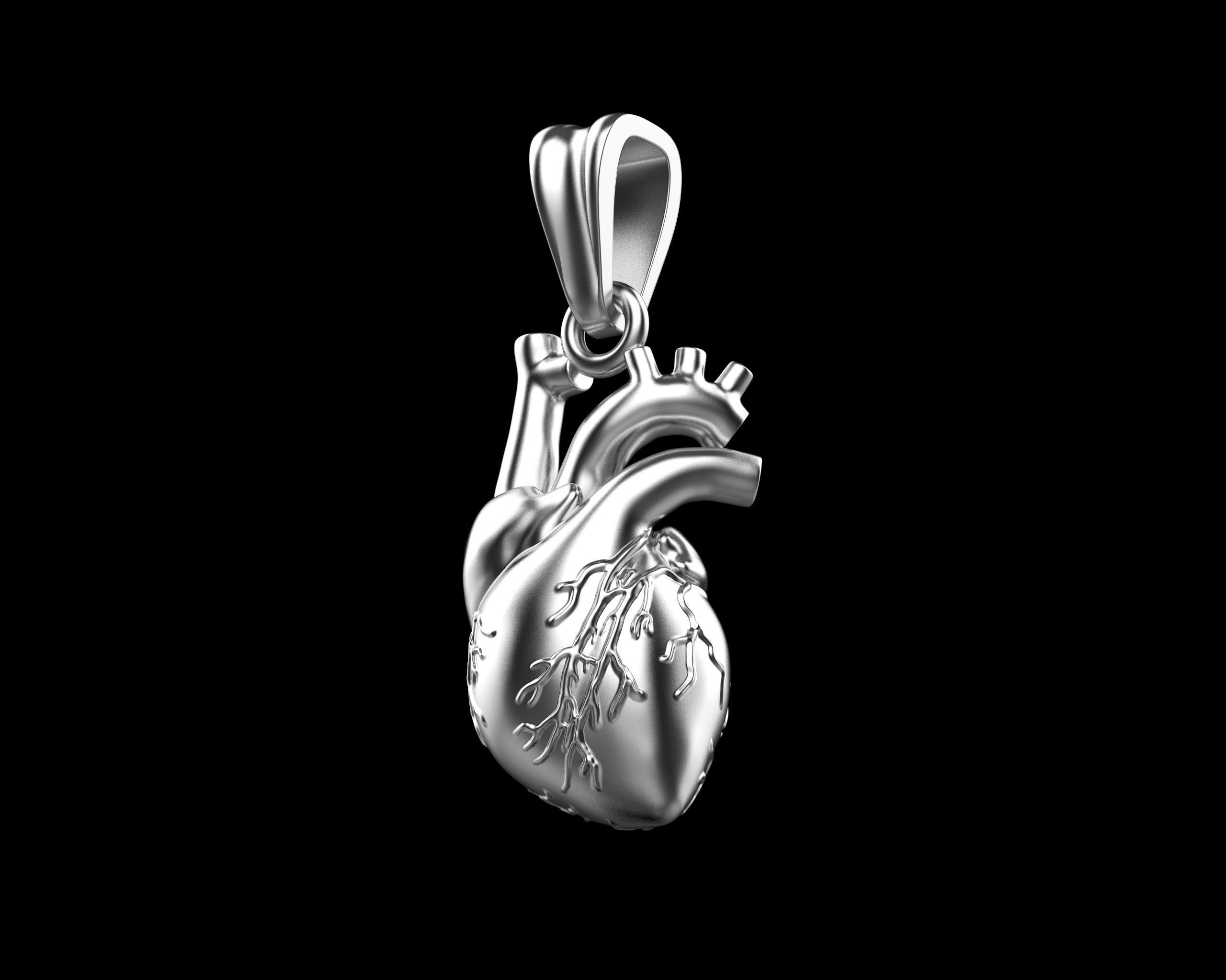Heart Pendant different sizes N72 3D print model_11