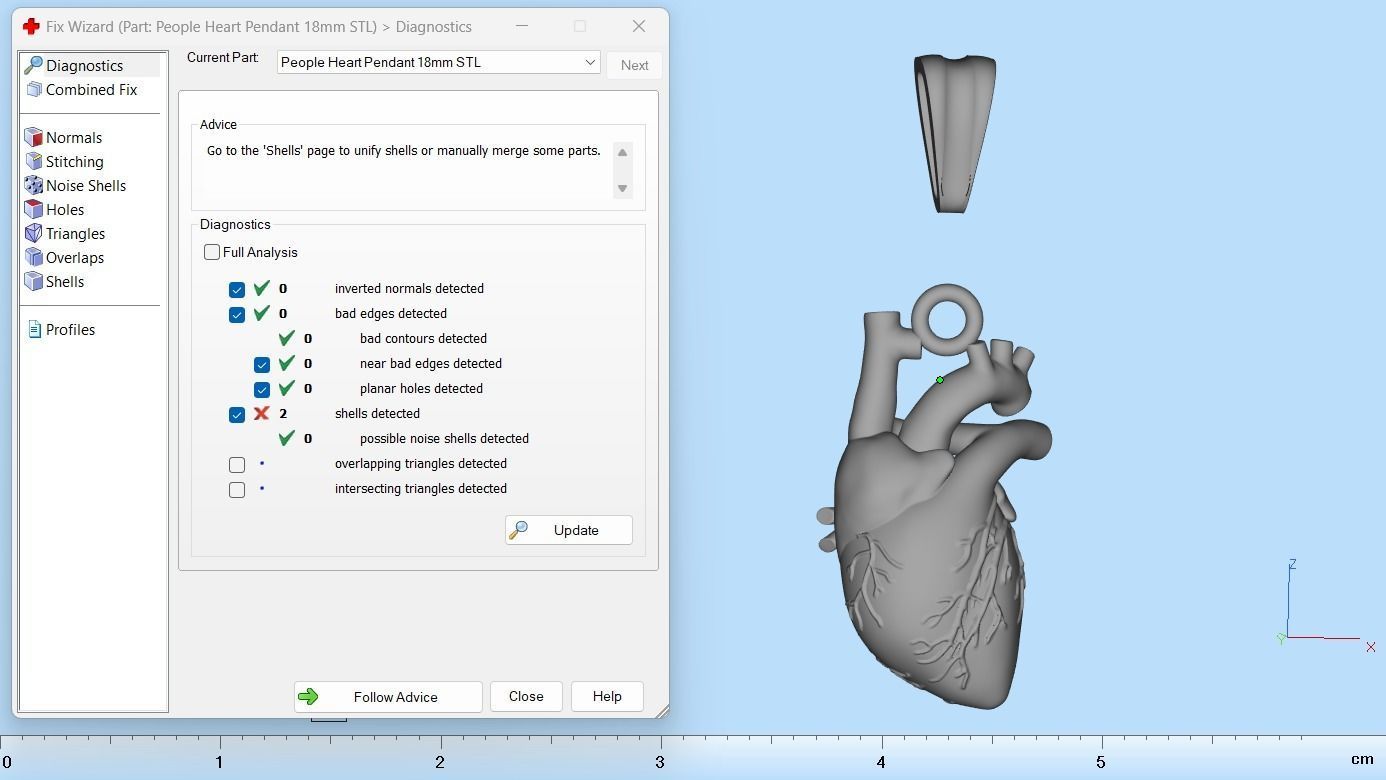 Heart Pendant different sizes N72 3D print model_17