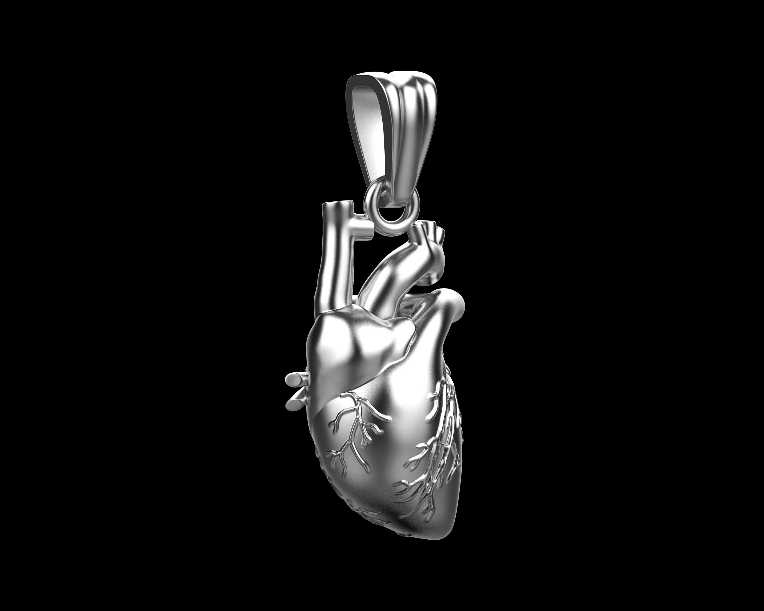Heart Pendant different sizes N72 3D print model_12