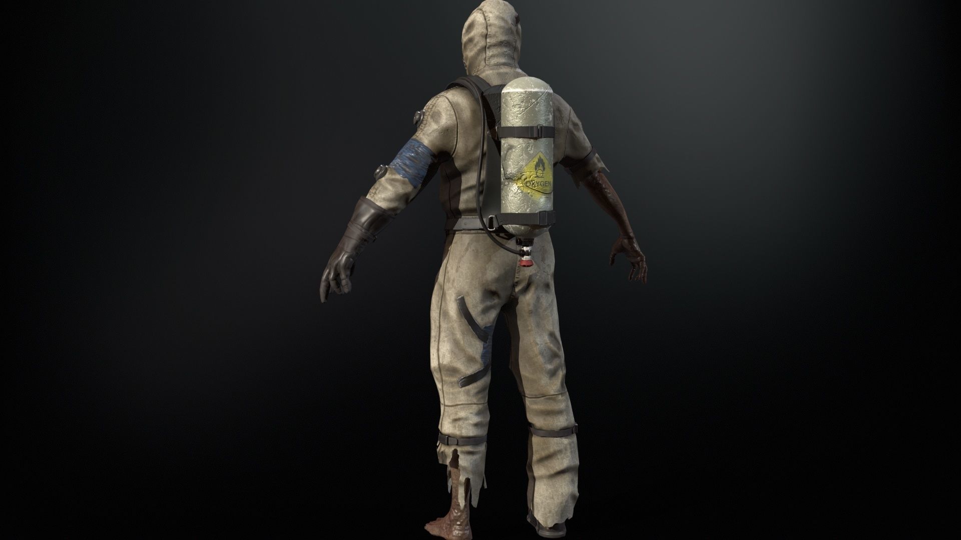 UrbanZombie4 for pack Low-poly 3D model_12