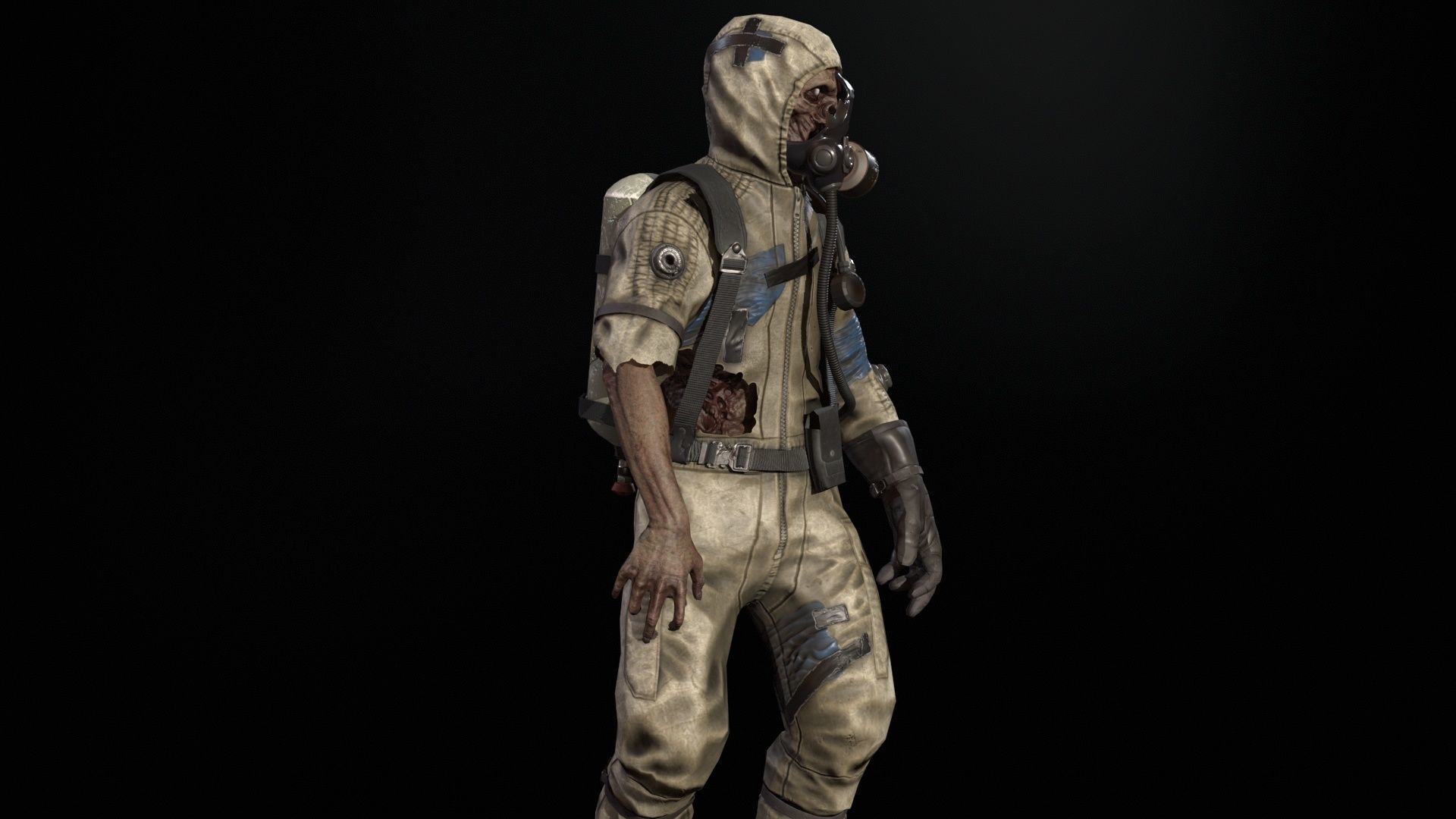 UrbanZombie4 for pack Low-poly 3D model_25