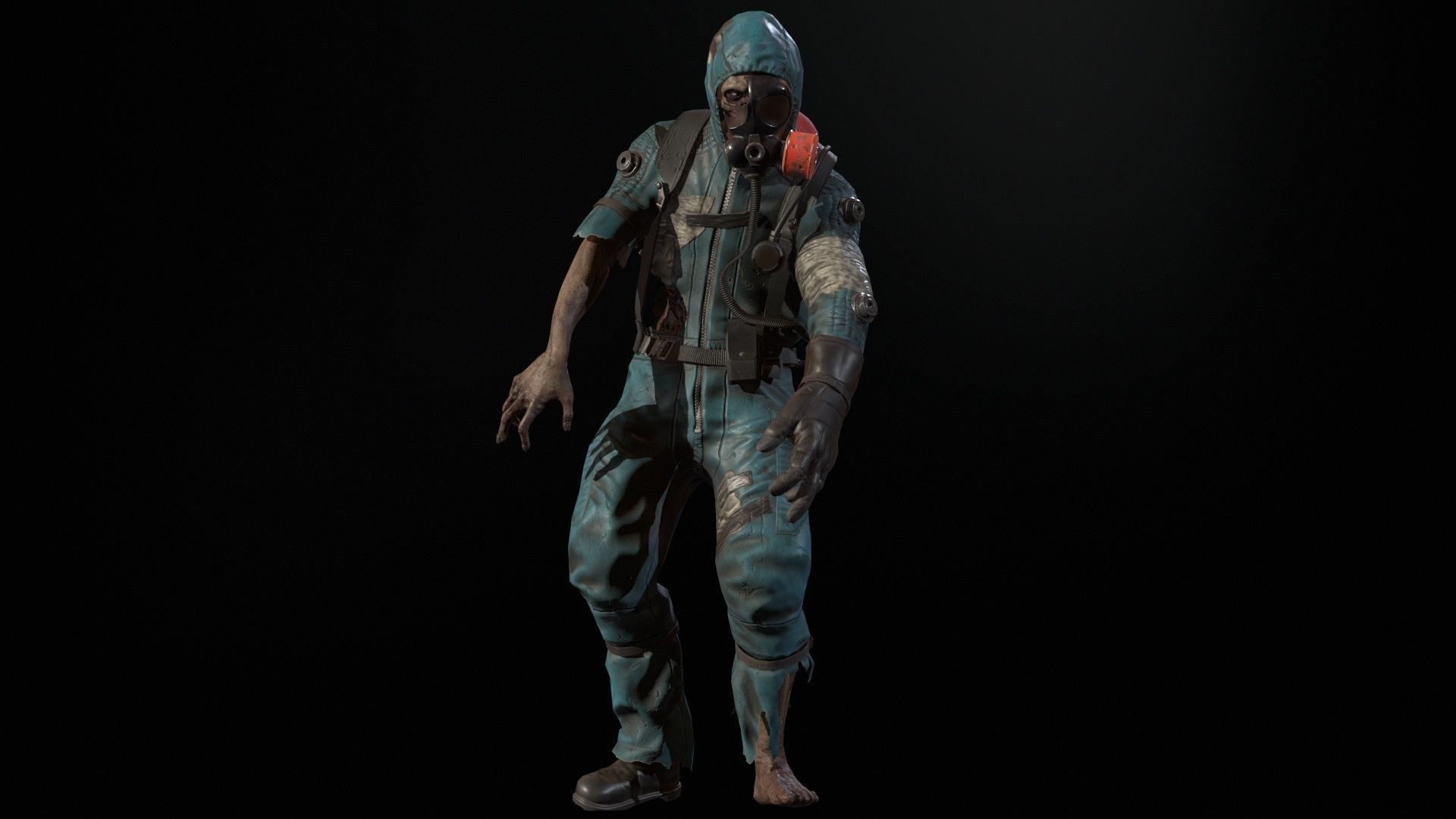 UrbanZombie4 for pack Low-poly 3D model_22