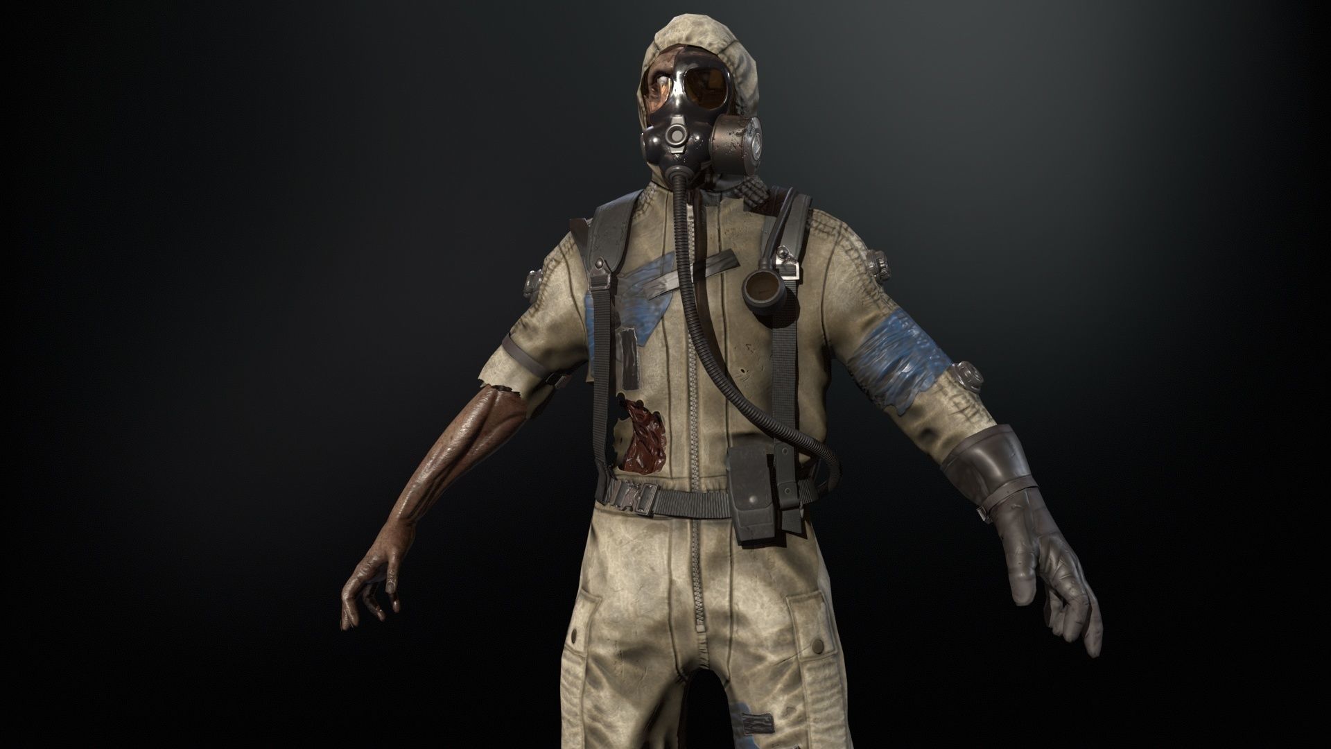 UrbanZombie4 for pack Low-poly 3D model_16