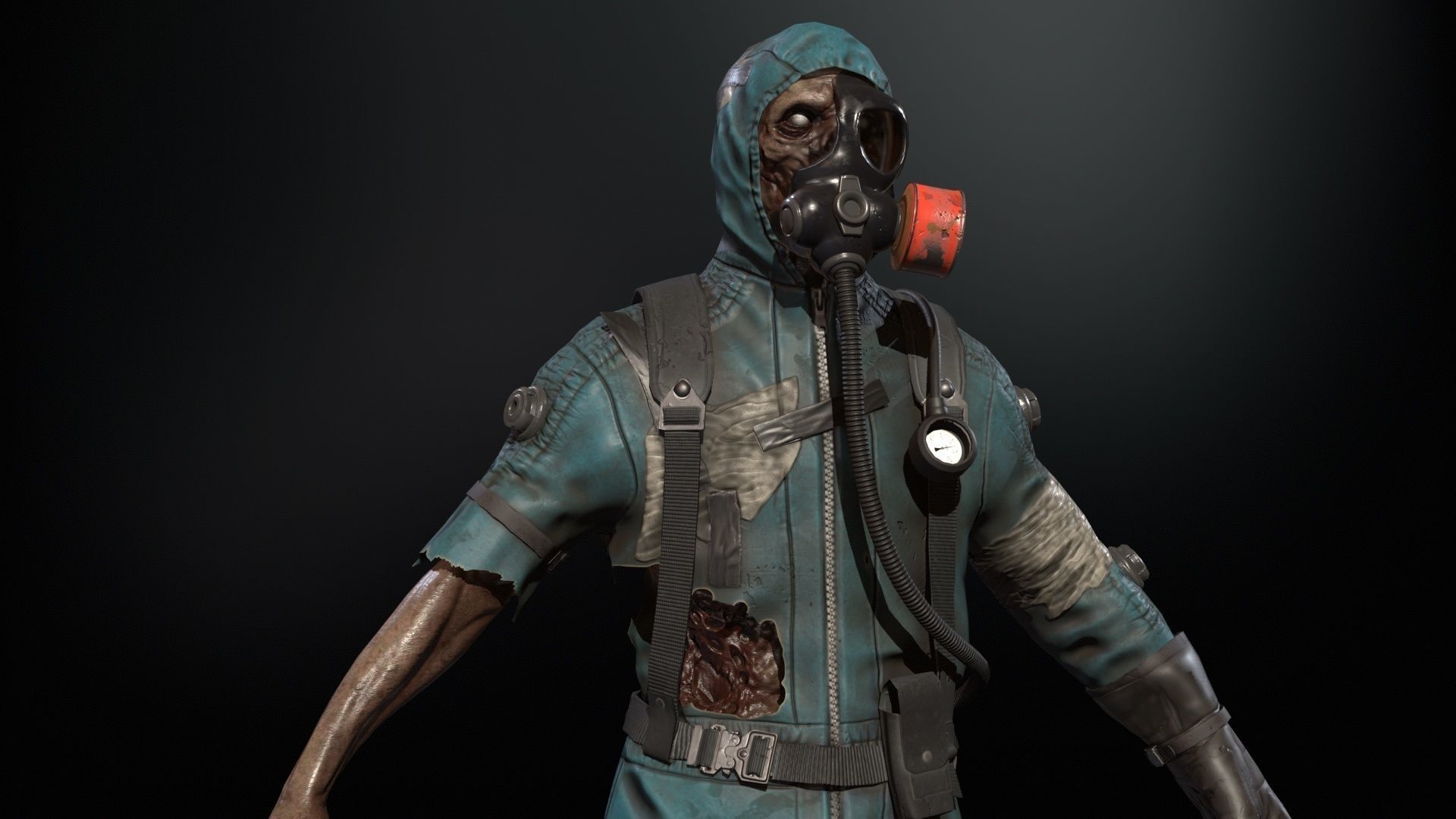 UrbanZombie4 for pack Low-poly 3D model_8