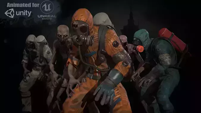 UrbanZombie4 for pack Low-poly 3D model