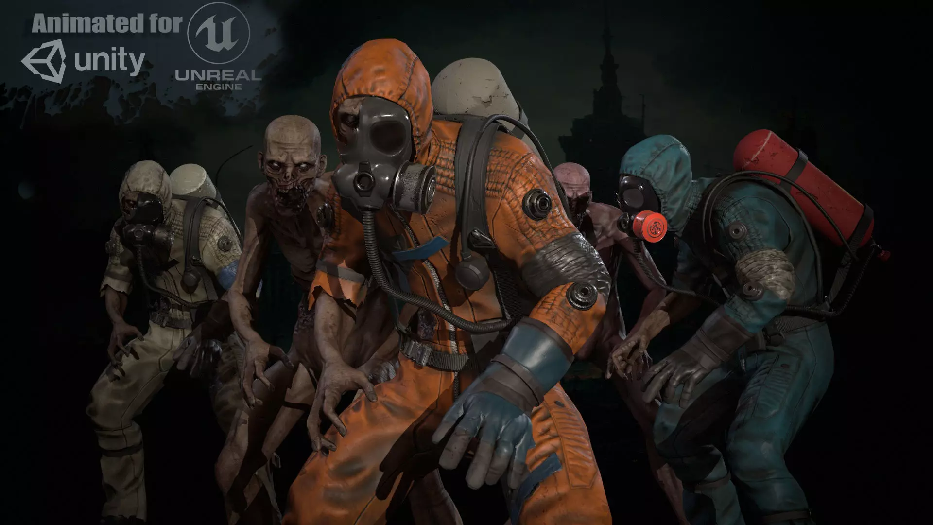 UrbanZombie4 for pack Low-poly 3D model_0