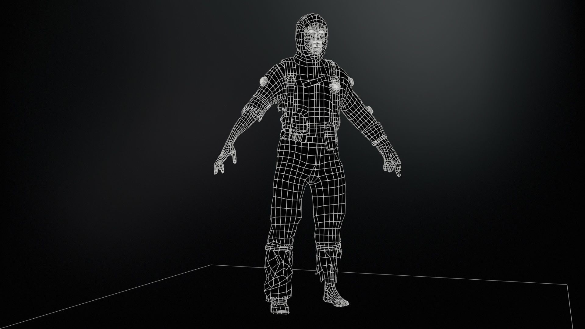 UrbanZombie4 for pack Low-poly 3D model_13