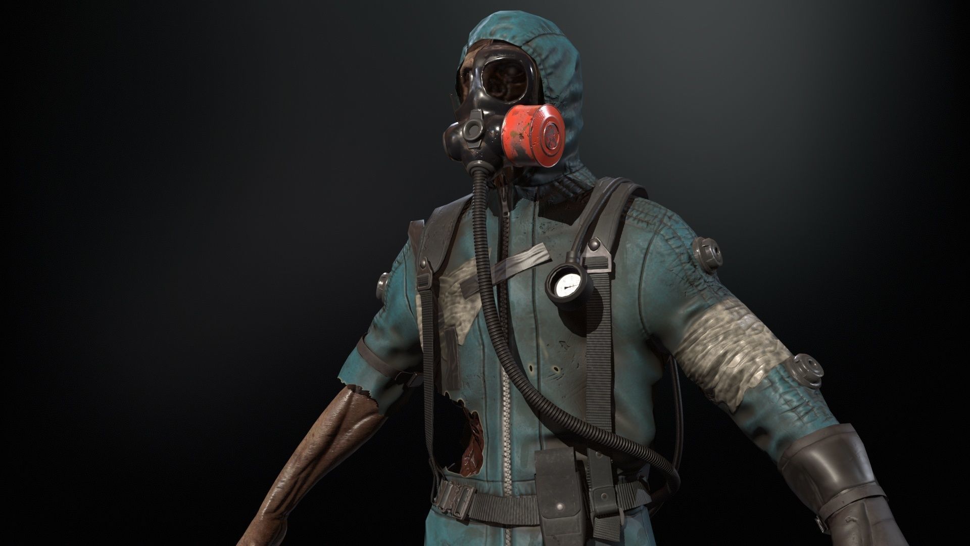 UrbanZombie4 for pack Low-poly 3D model_10