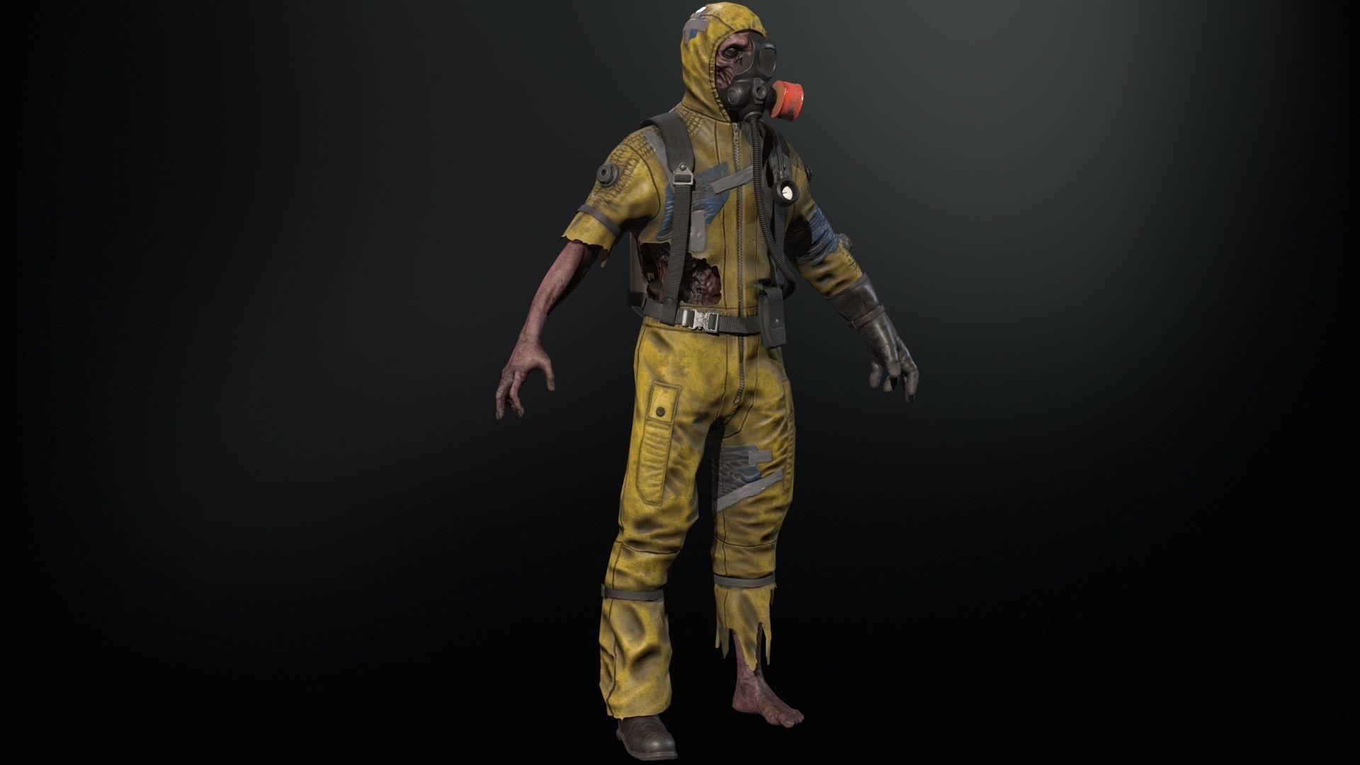 UrbanZombie4 for pack Low-poly 3D model_5