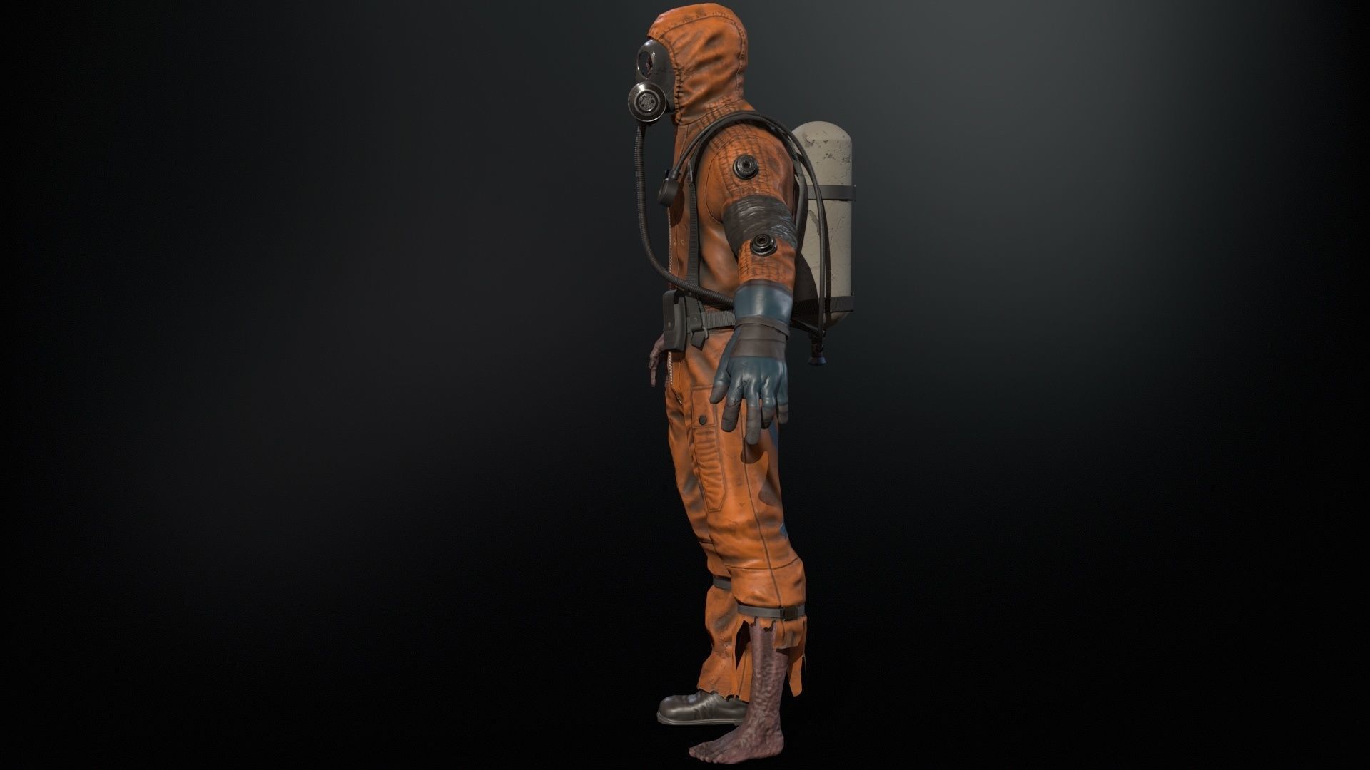 UrbanZombie4 for pack Low-poly 3D model_6