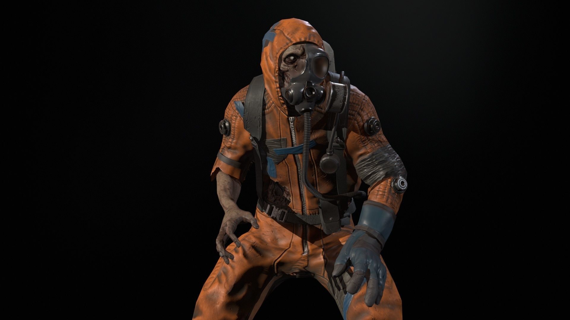 UrbanZombie4 for pack Low-poly 3D model_2