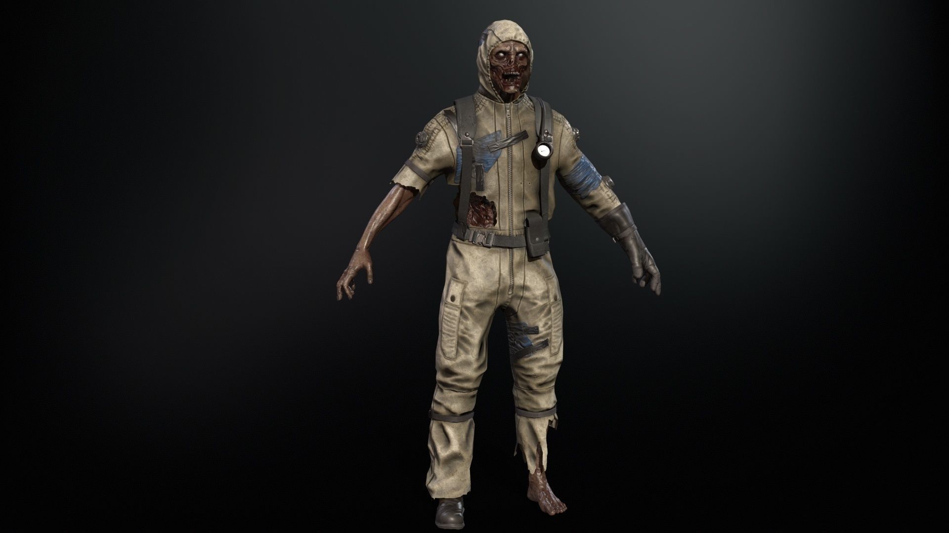 UrbanZombie4 for pack Low-poly 3D model_11