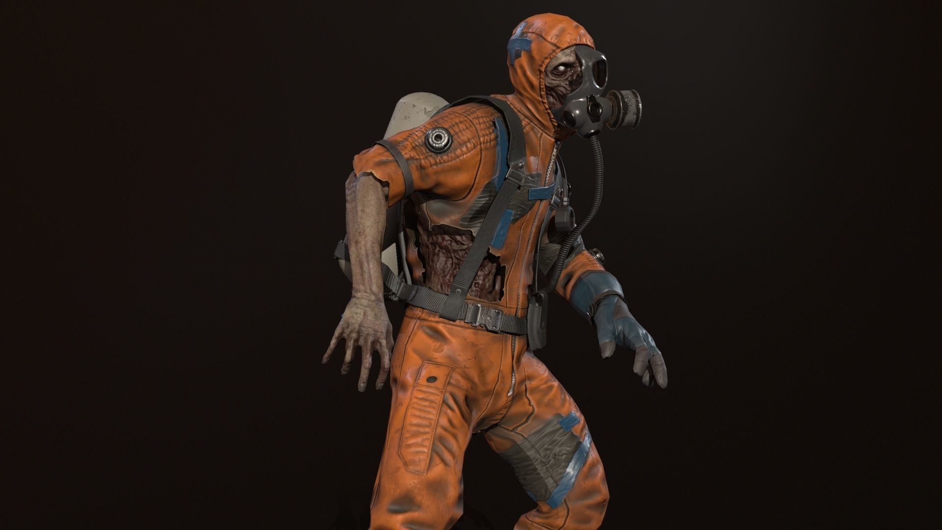 UrbanZombie4 for pack Low-poly 3D model_18