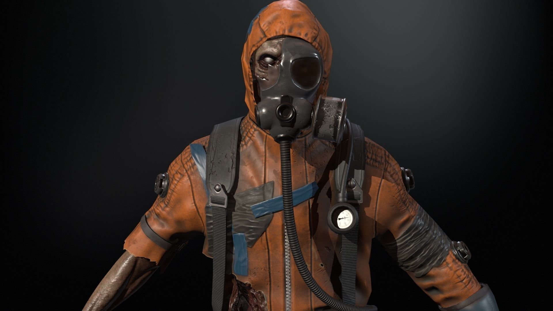 UrbanZombie4 for pack Low-poly 3D model_7