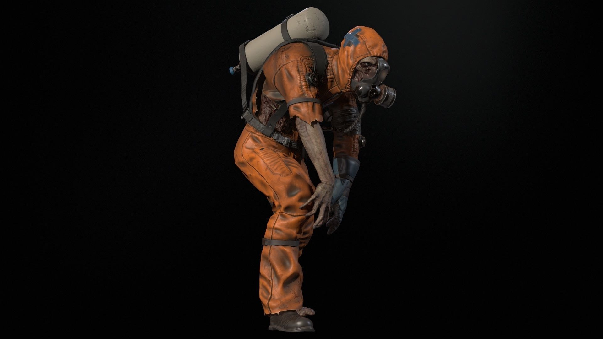 UrbanZombie4 for pack Low-poly 3D model_21