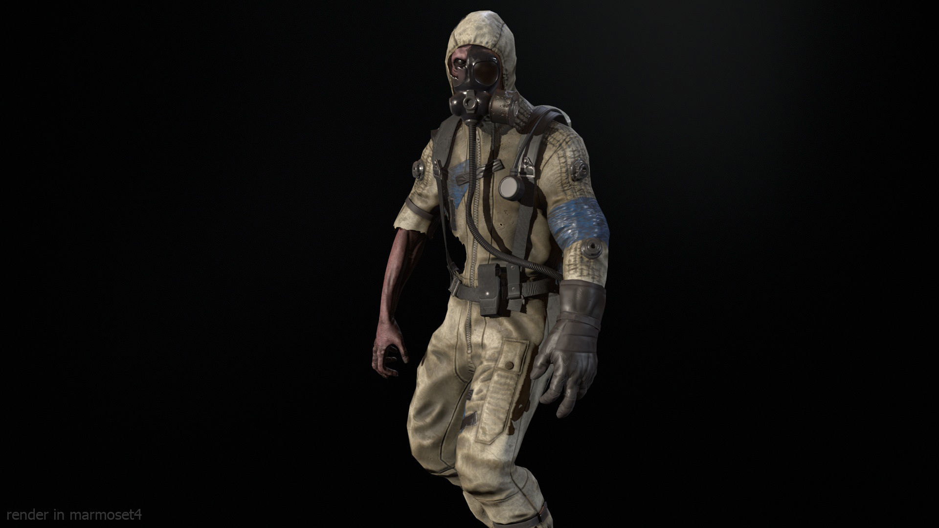 UrbanZombie4 for pack Low-poly 3D model_3