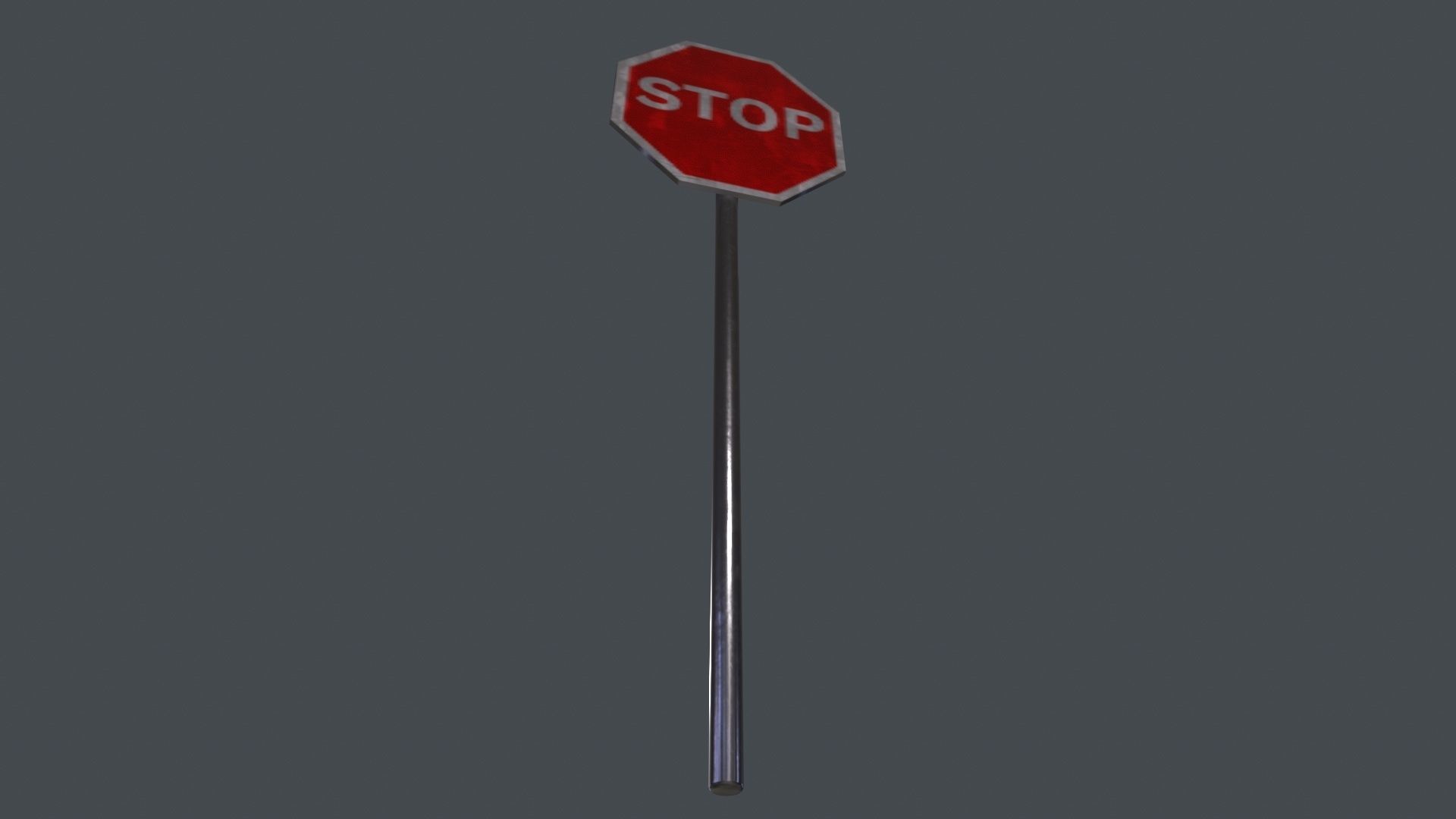 Stop Sign 3D Model Low-poly 3D model_3