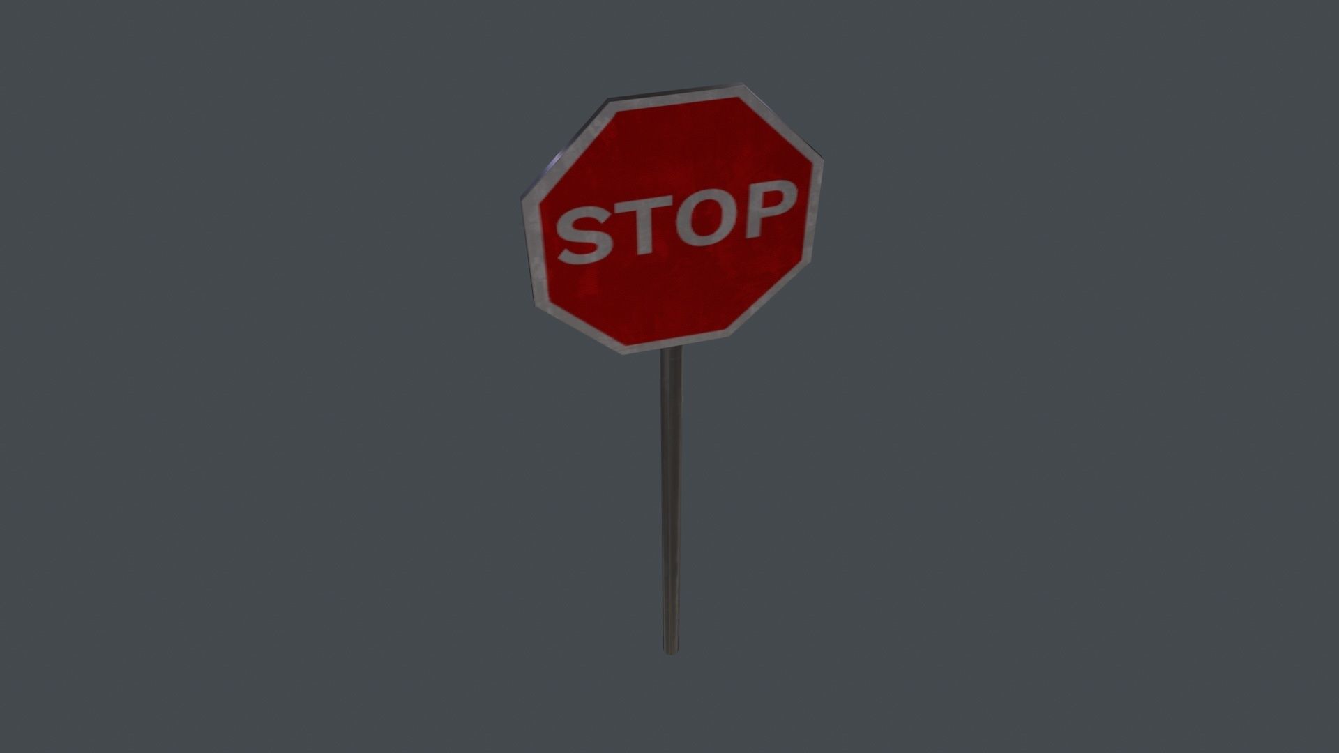 Stop Sign 3D Model Low-poly 3D model_4