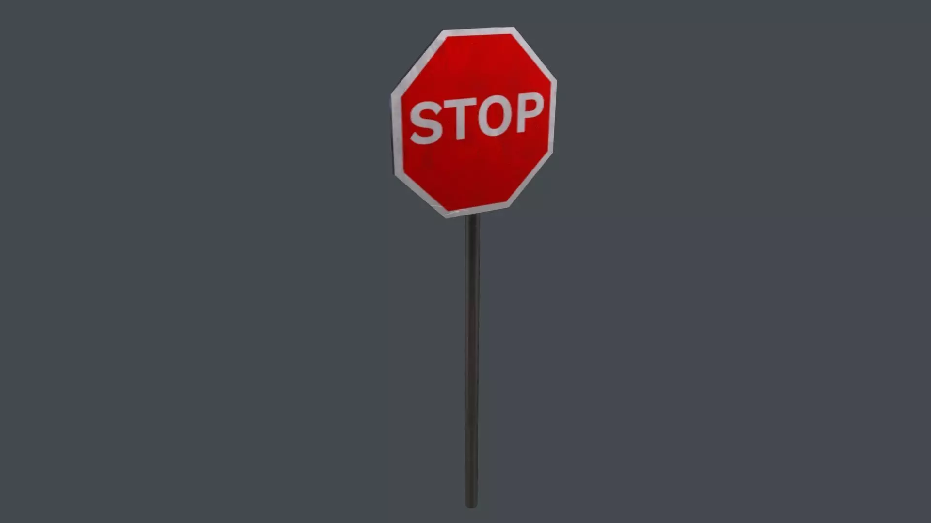 Stop Sign 3D Model Low-poly 3D model_0