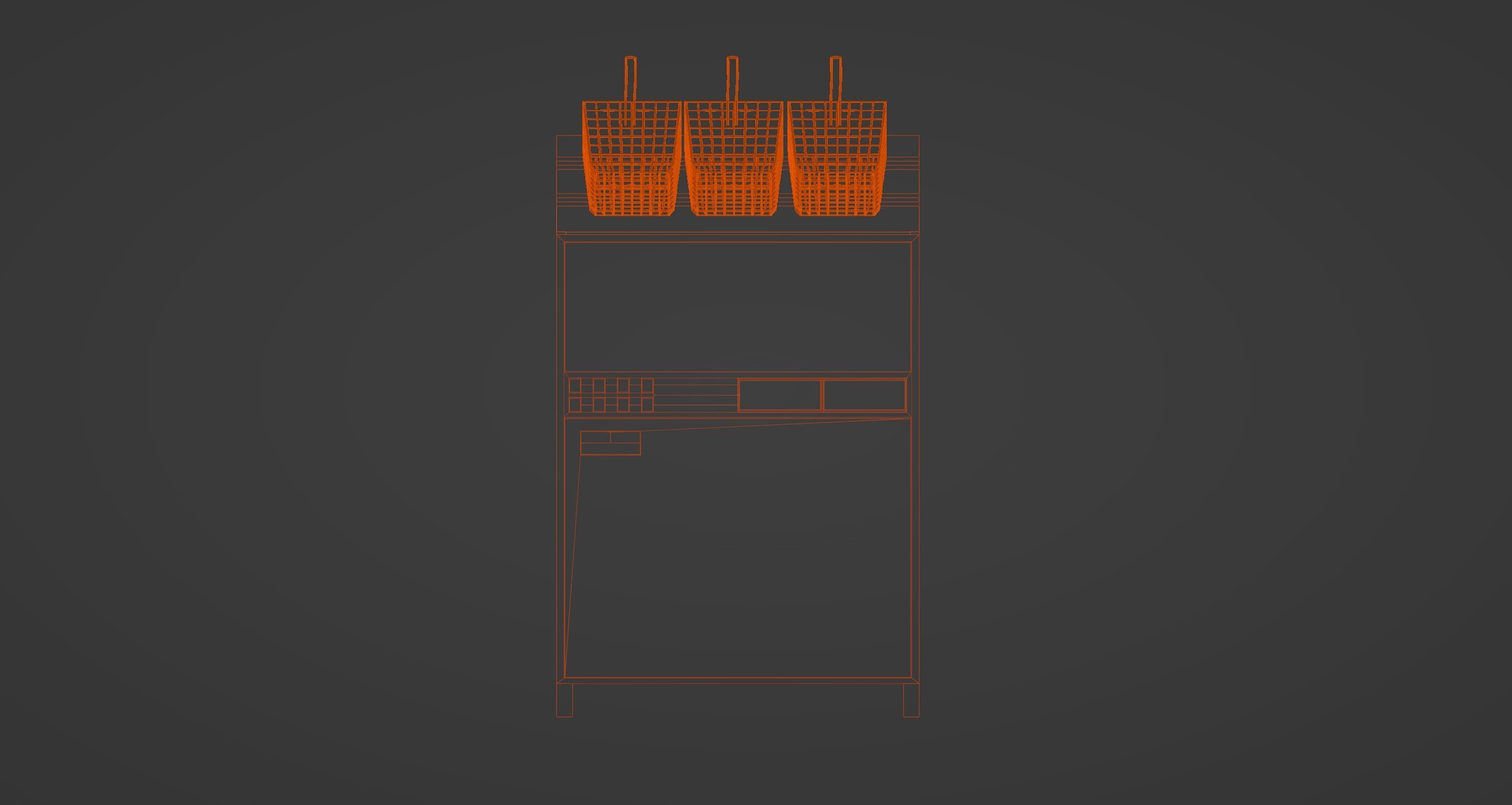 Kitchen Deep Fryer 3D model_5