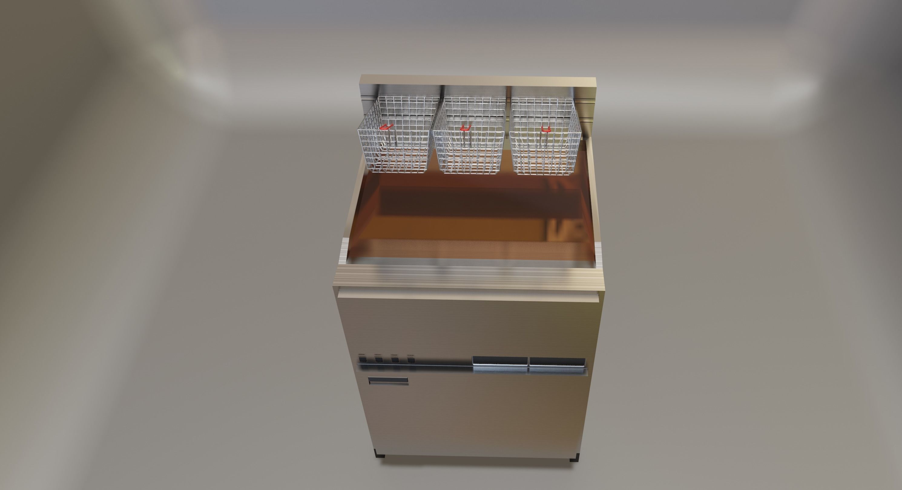 Kitchen Deep Fryer 3D model_4