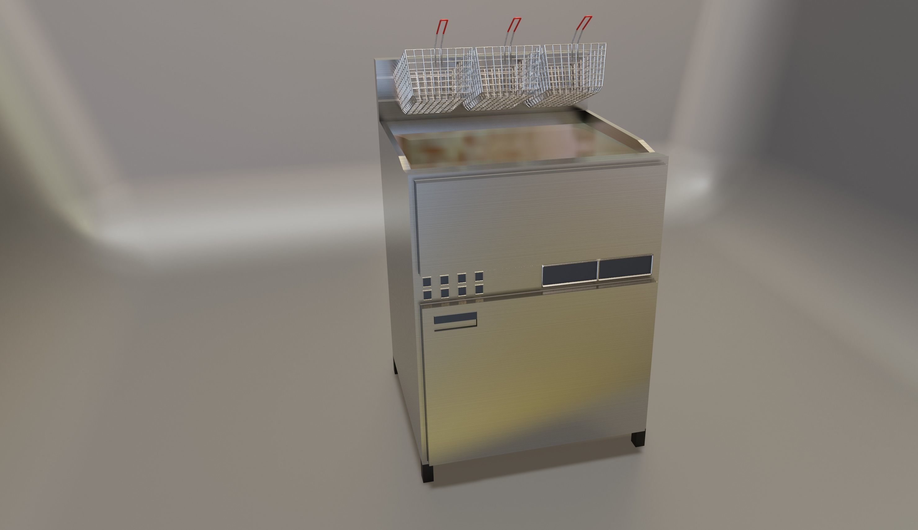 Kitchen Deep Fryer 3D model_1