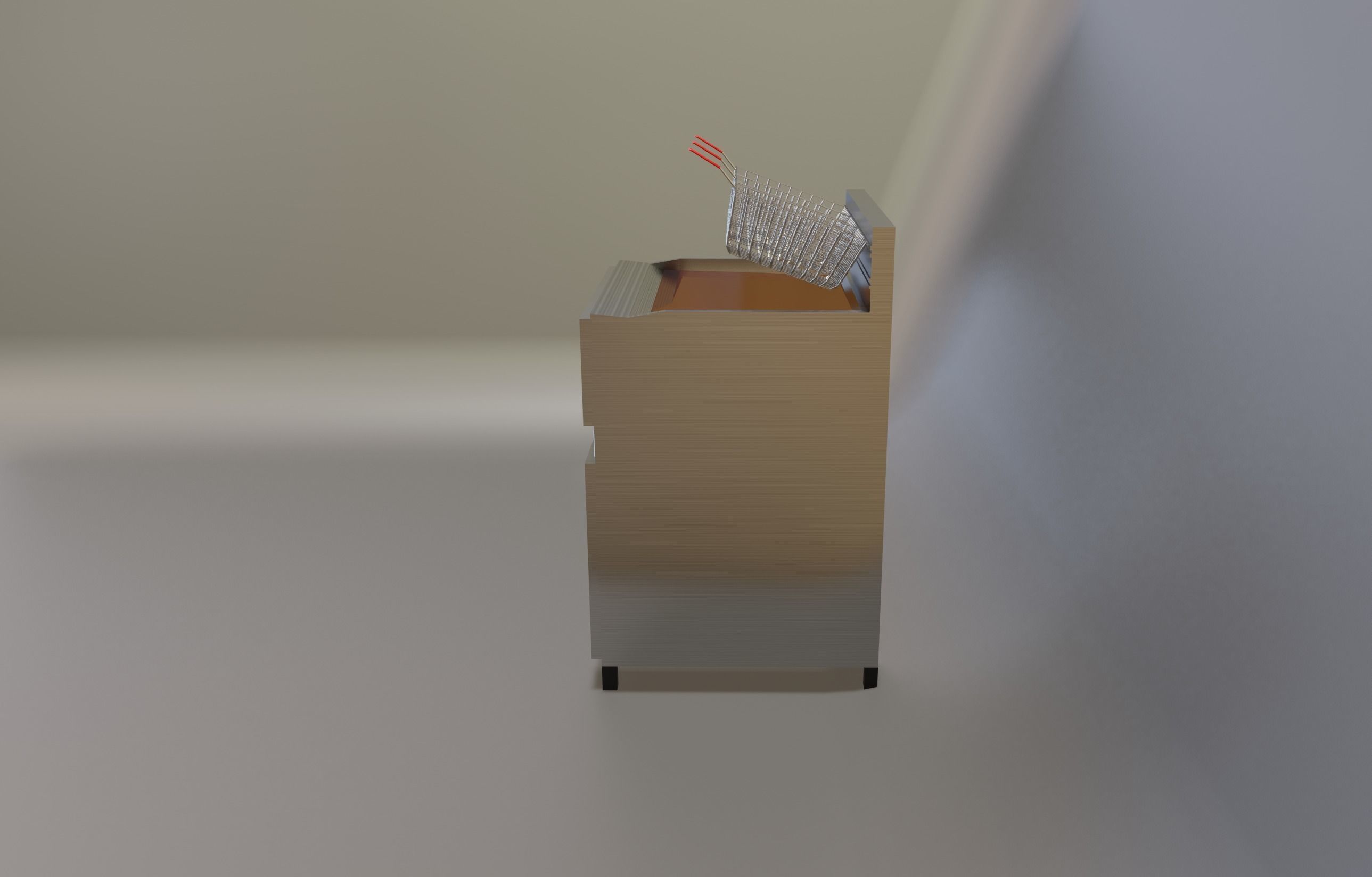 Kitchen Deep Fryer 3D model_3