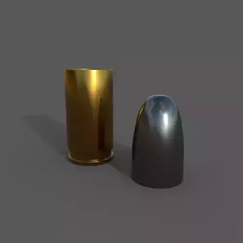 Disassembled cartridge 9 x19 mm 3D model
