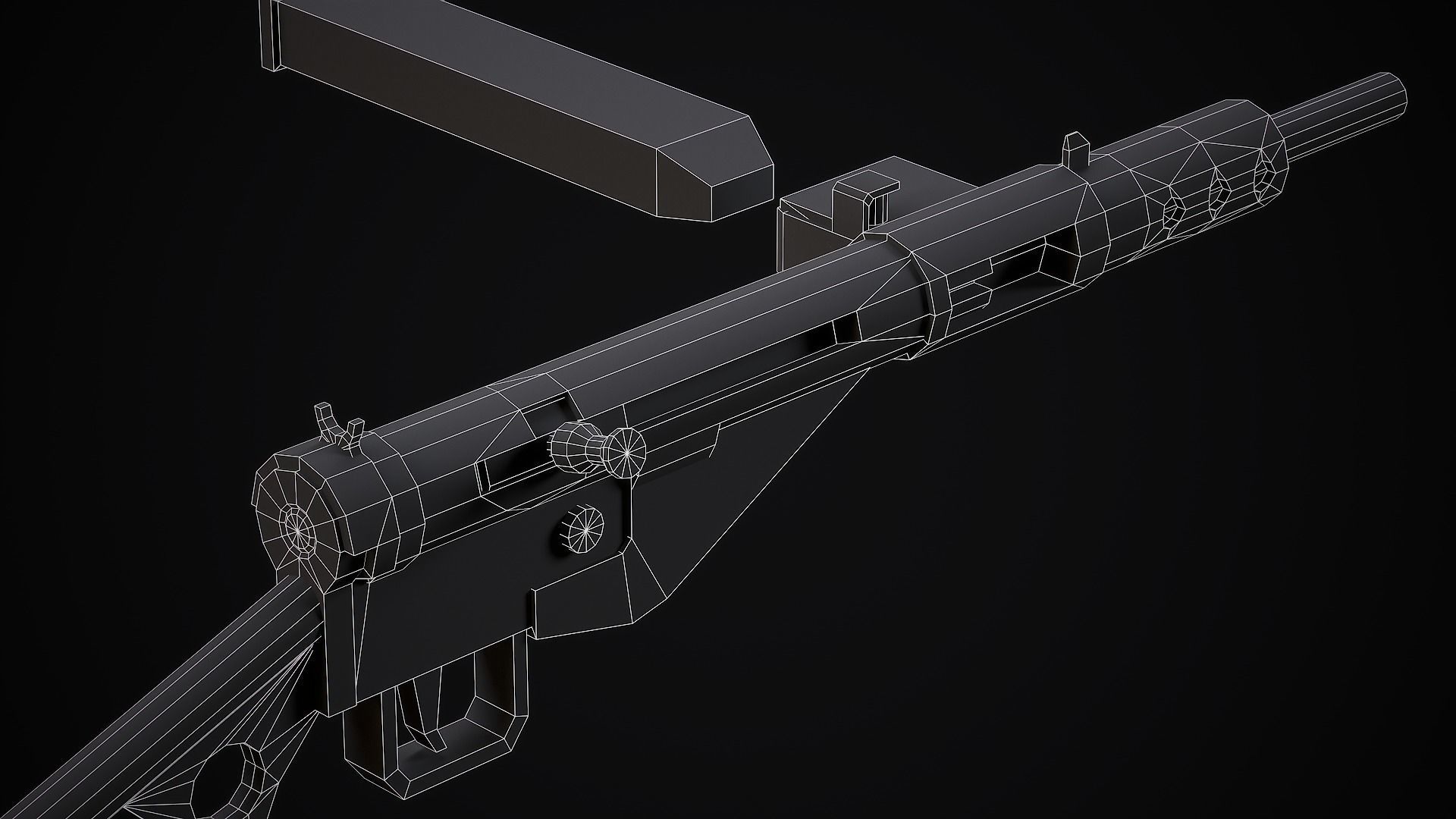 Sten Submachine Gun - Low Poly Game Ready Low-poly 3D model_18