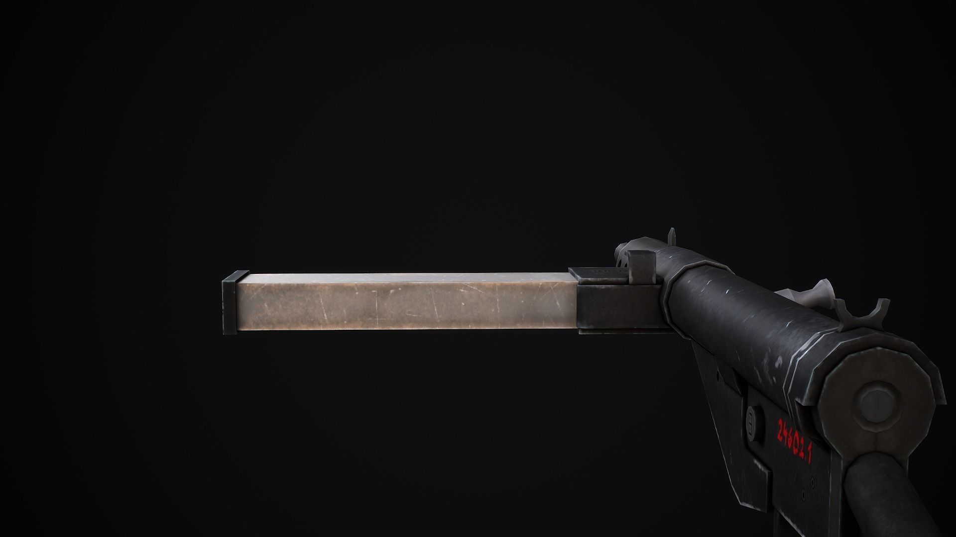 Sten Submachine Gun - Low Poly Game Ready Low-poly 3D model_12