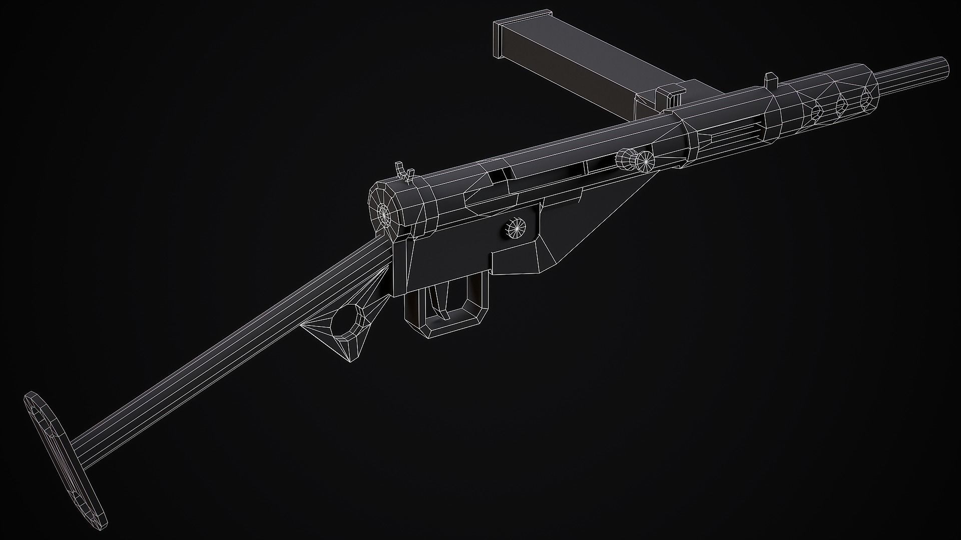 Sten Submachine Gun - Low Poly Game Ready Low-poly 3D model_15