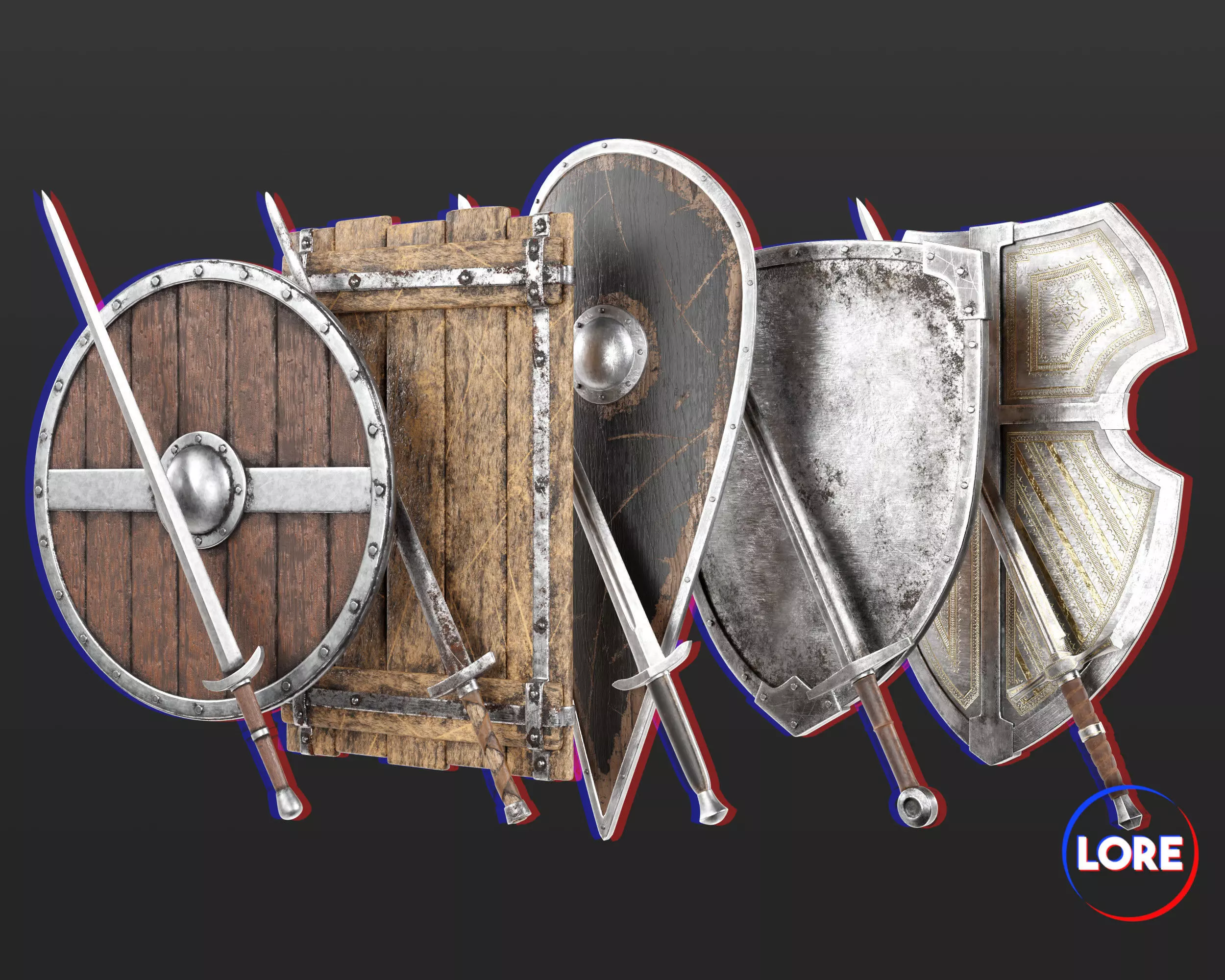 Medieval Collection Weapons Swords and Shields _0