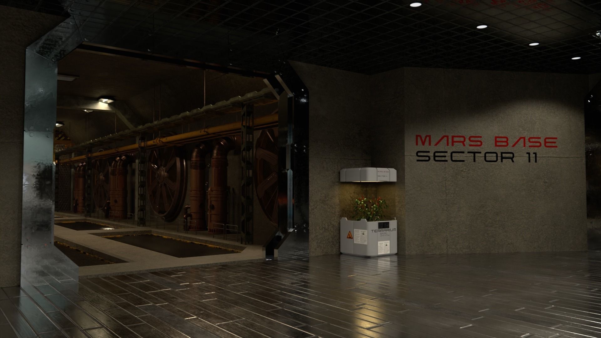 Sci-fi factory 3D model_5