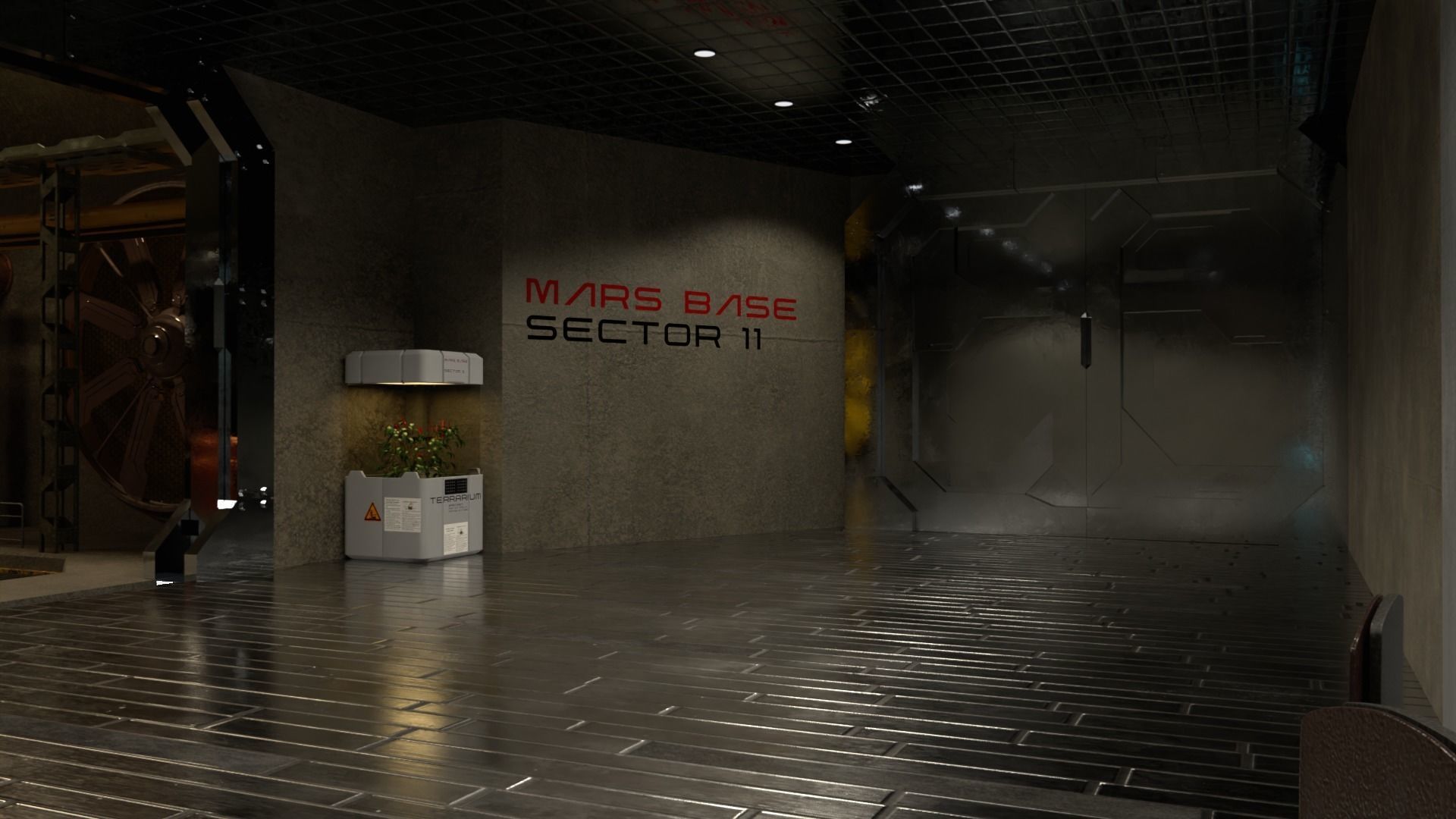 Sci-fi factory 3D model_4