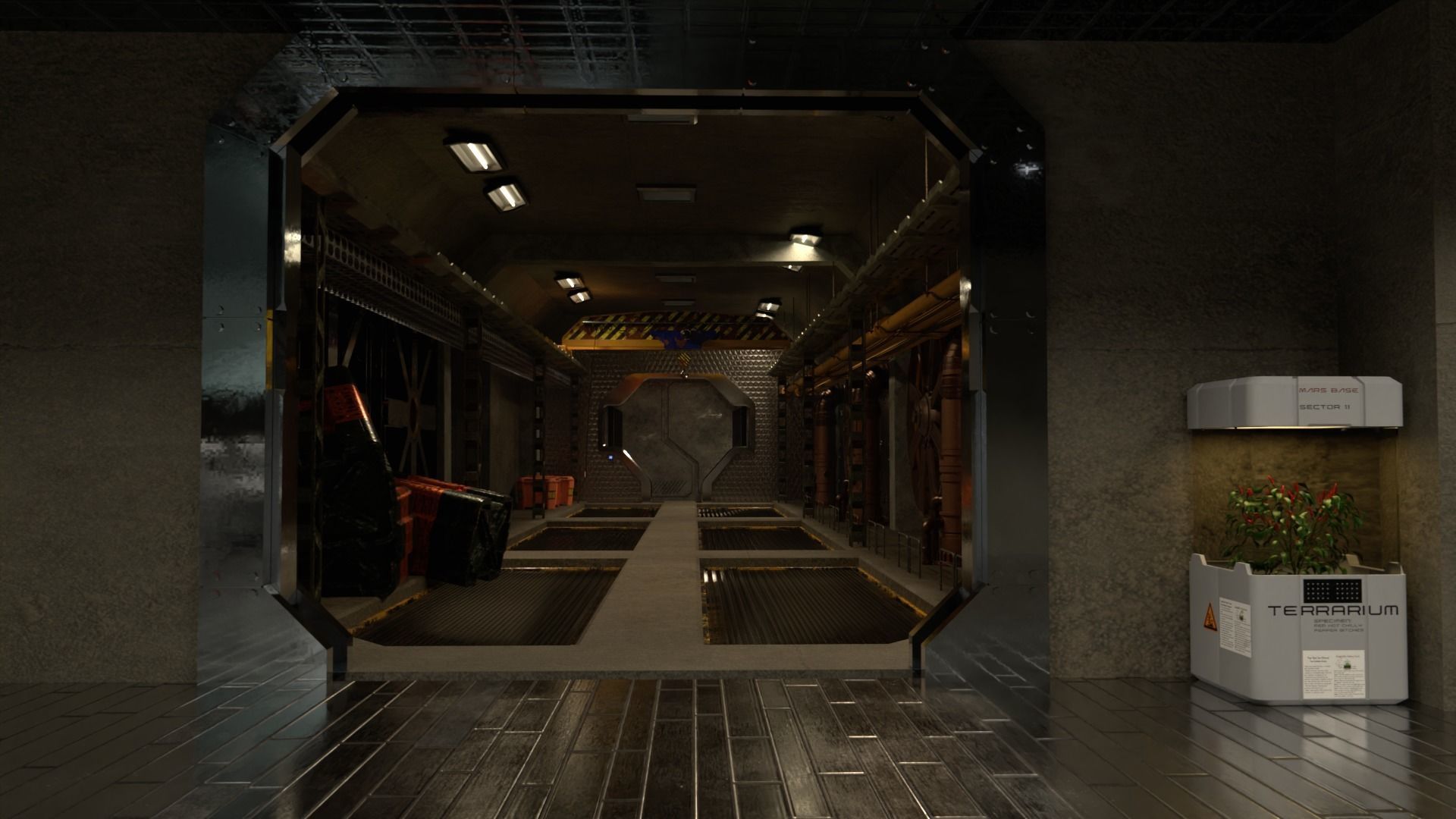 Sci-fi factory 3D model_6