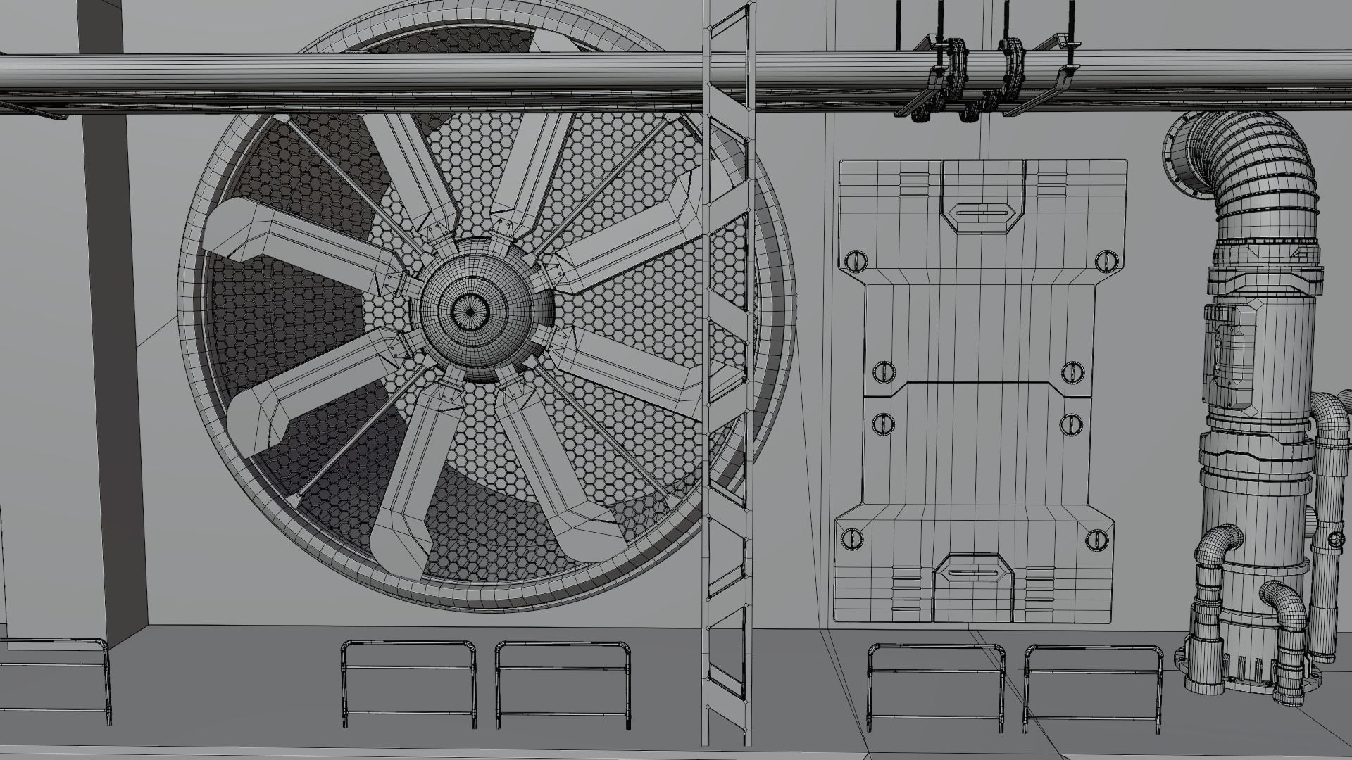 Sci-fi factory 3D model_26
