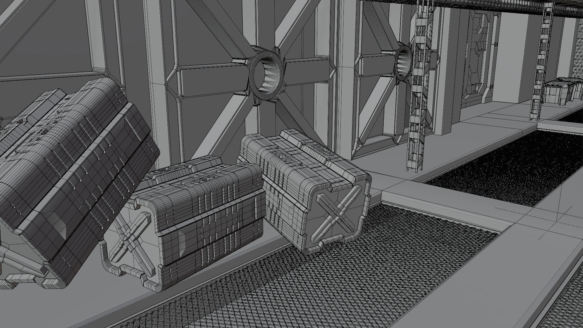 Sci-fi factory 3D model_24