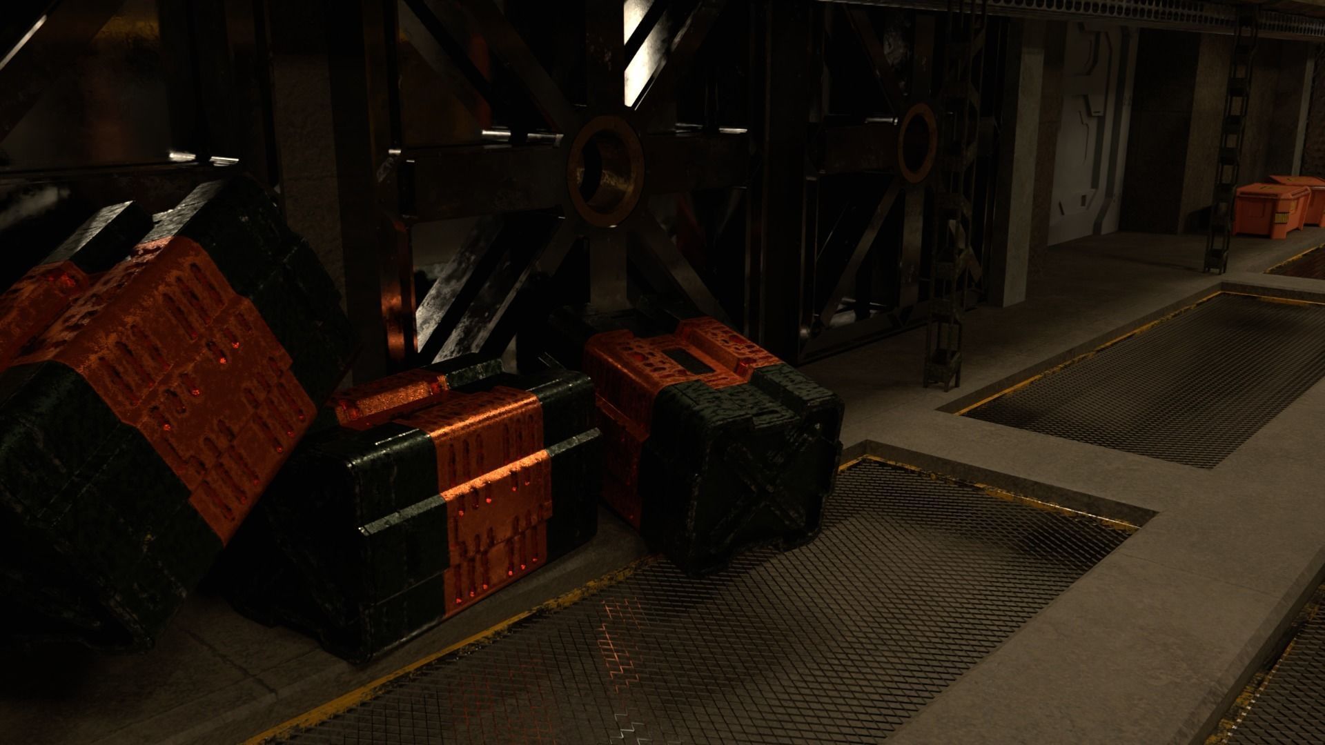 Sci-fi factory 3D model_8