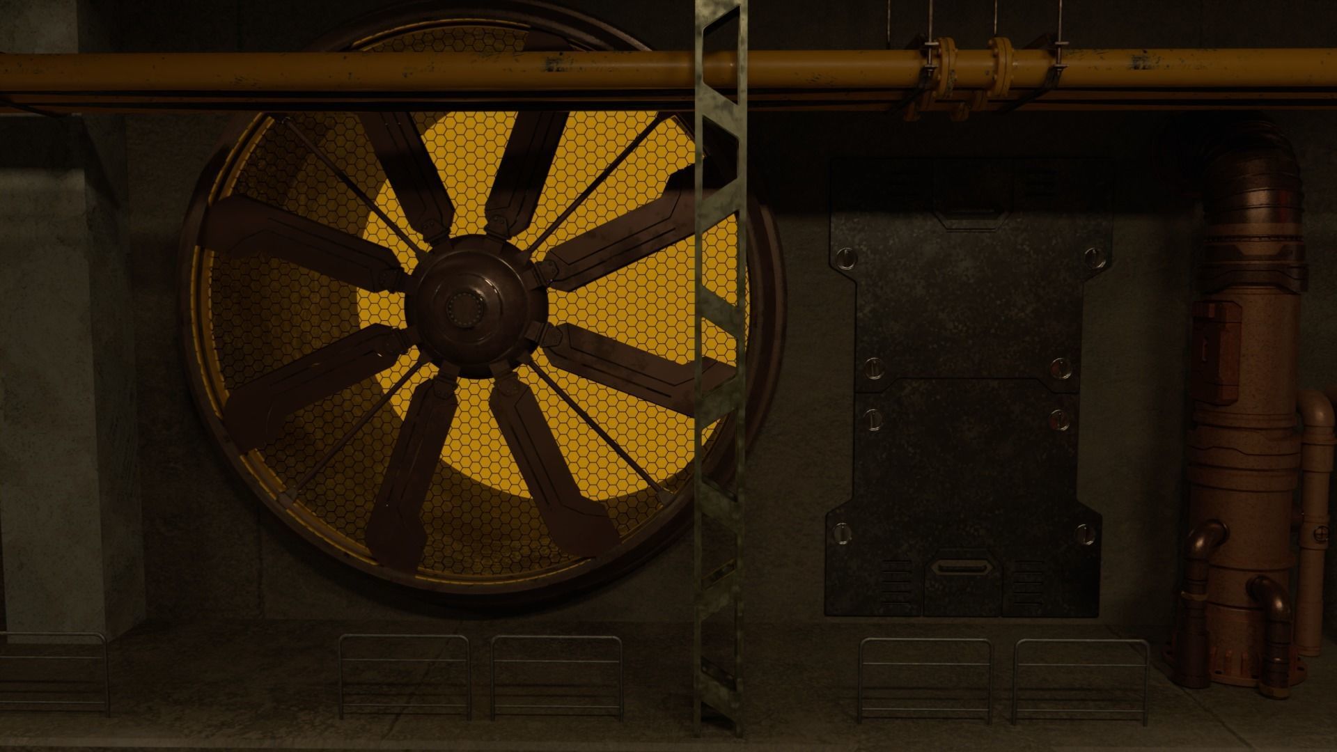 Sci-fi factory 3D model_10