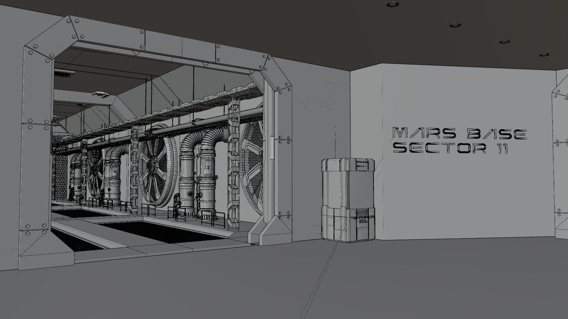 Sci-fi factory 3D model_21