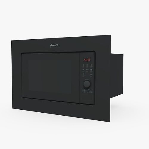 Microwave Amica AMGB20E2GB Black 3d Model Low-poly 3D model
