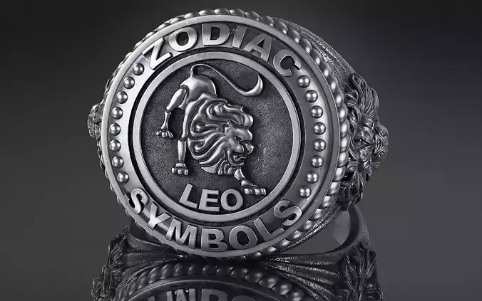 Zodiac Ring leo a01  3D print model