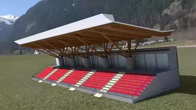 Stadium Seating Tribune 3D model 3D model